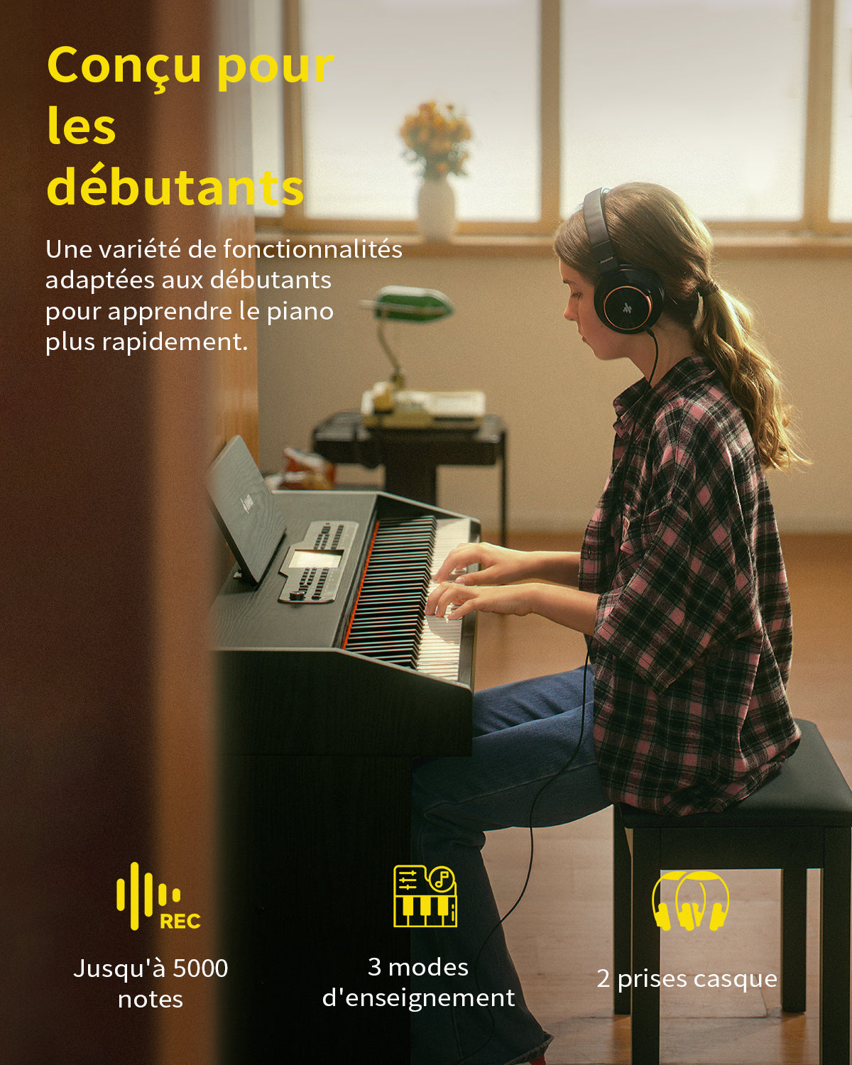 Donner DDP-95 lesté Piano numérique-Noir##