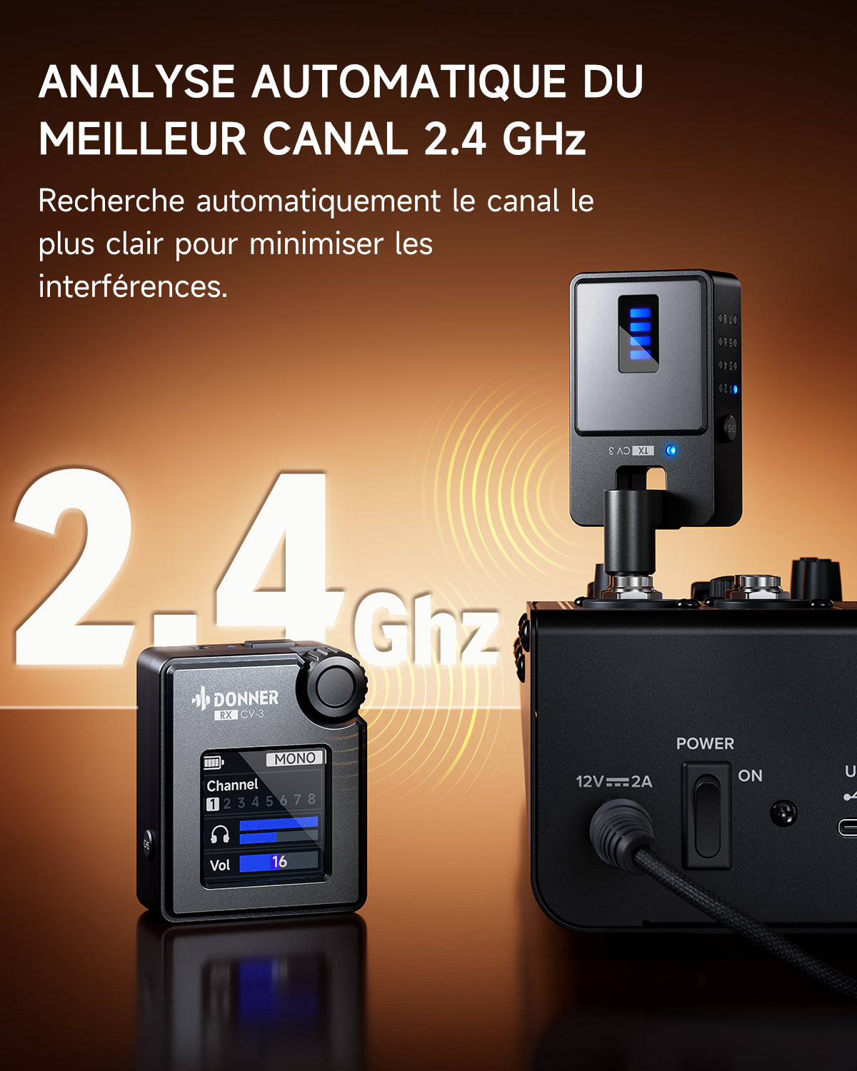 Donner CV-3 Système de monitoring intra-auriculaire sans fil