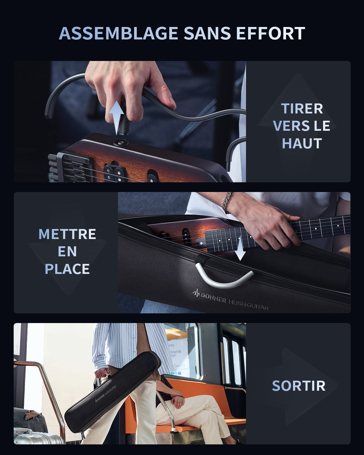 Donner HUSH™ X Guitare Électrique Sans Tête-Sunburst##
