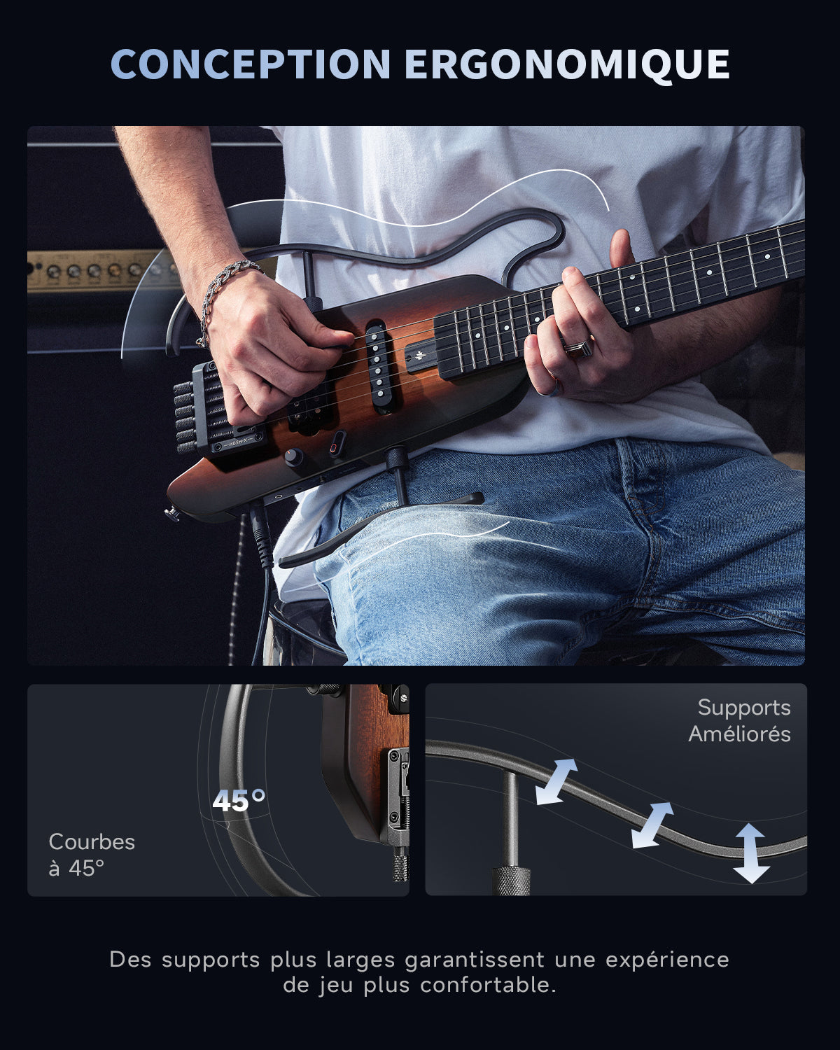 Donner HUSH™ X Guitare Électrique Sans Tête-Sunburst##
