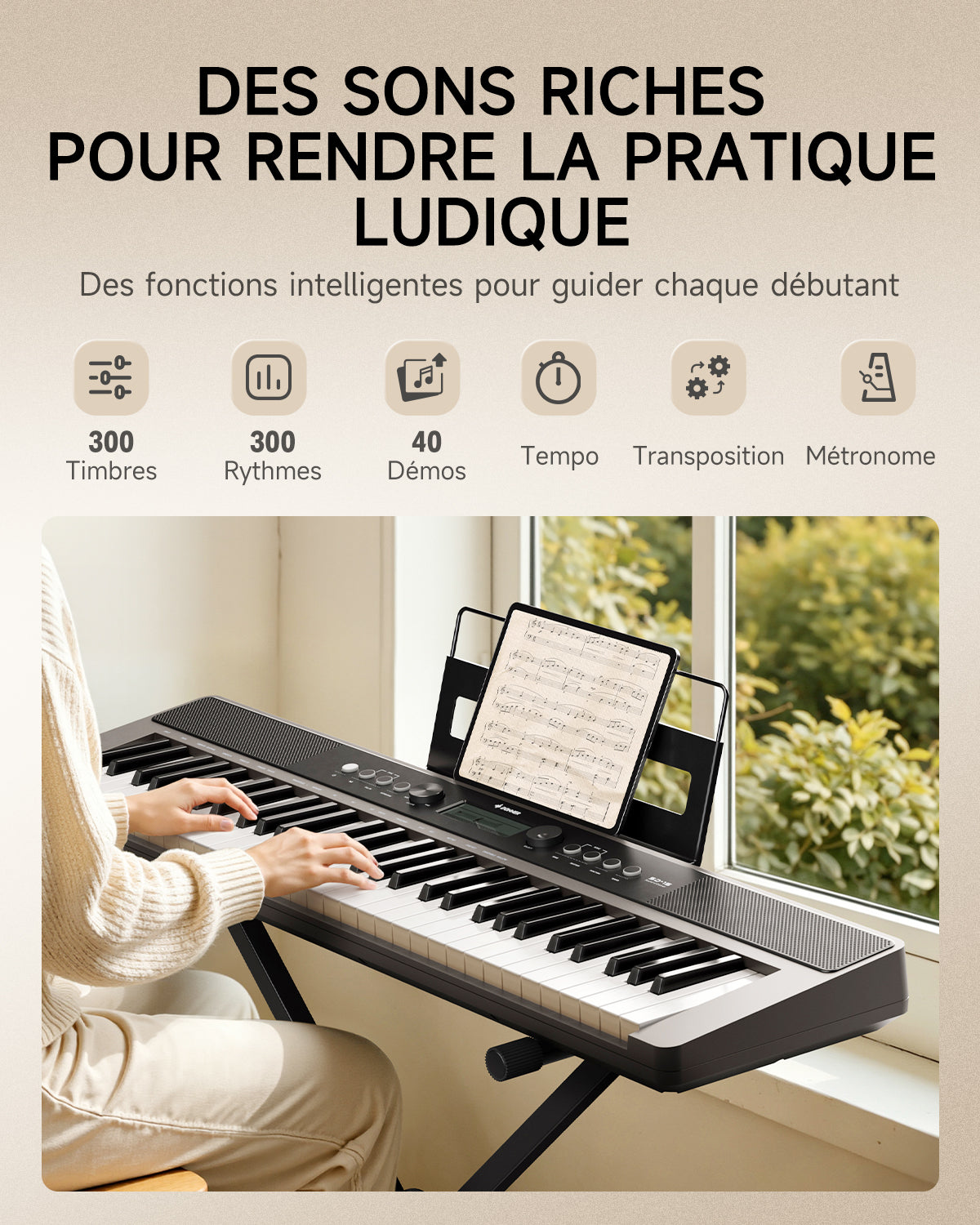 Donner SD-15 Clavier électronique 61 touches-Bundle mit Zubehör##