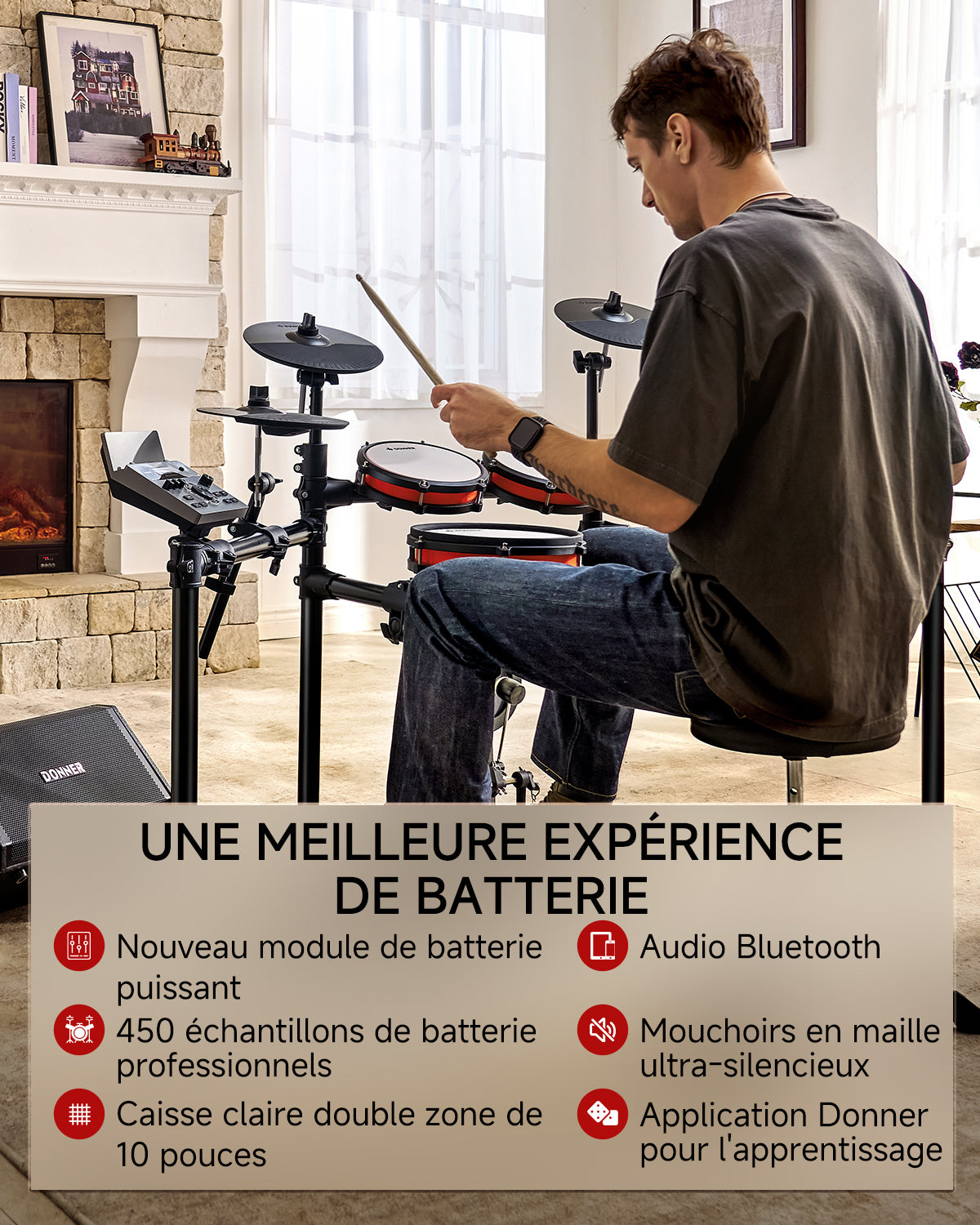 Donner DED-200 Batterie Électronique-Nouvelle 5 Tambours et 4 Cymbales##