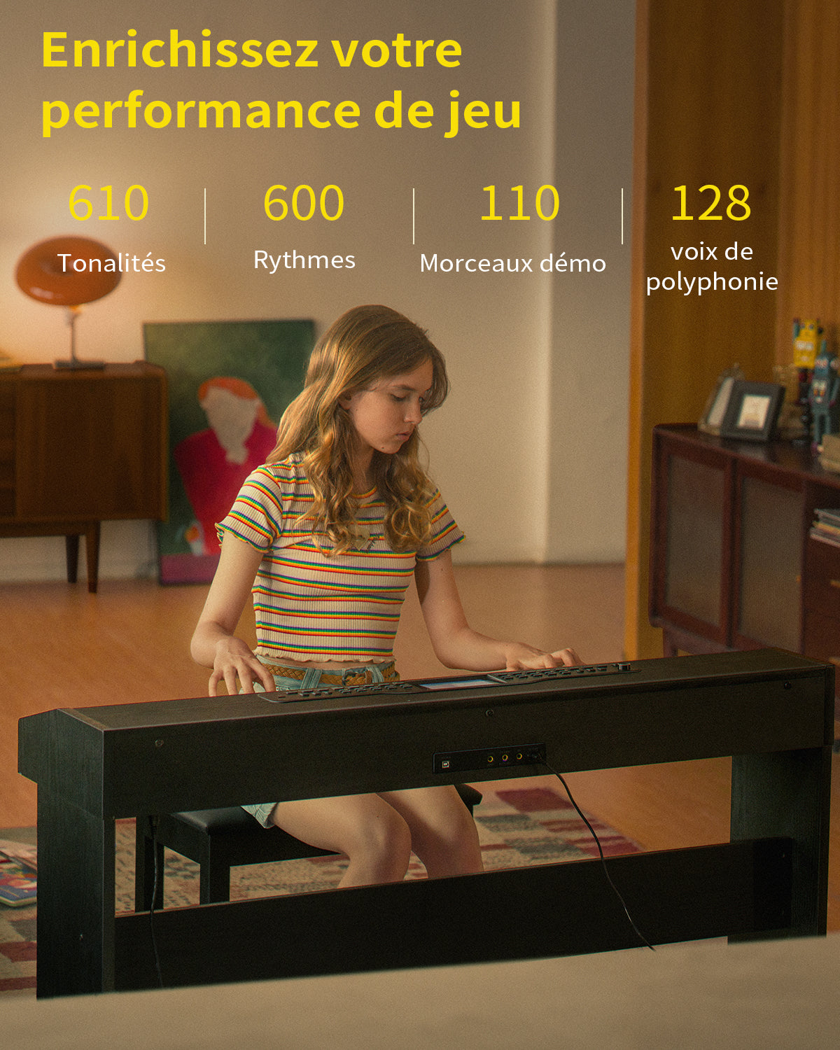 Donner DDP-95 lesté Piano numérique-Noir##