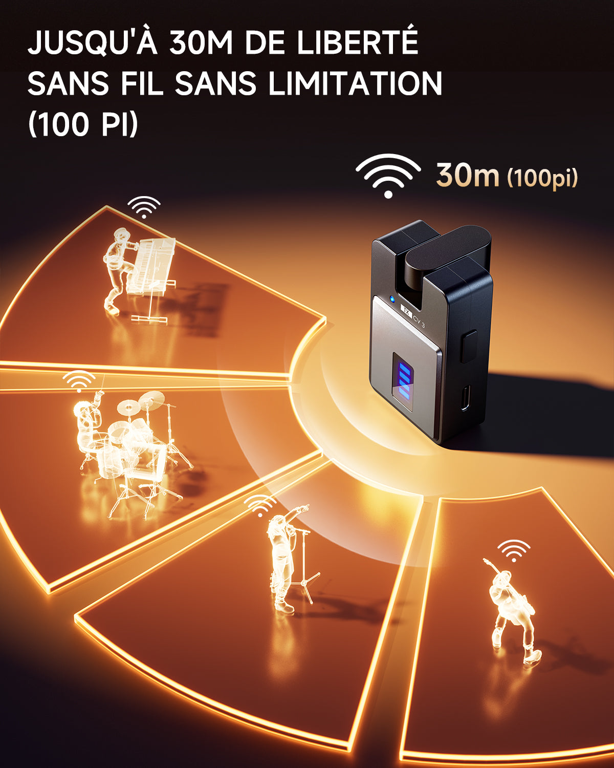 Donner CV-3 Système de monitoring intra-auriculaire sans fil