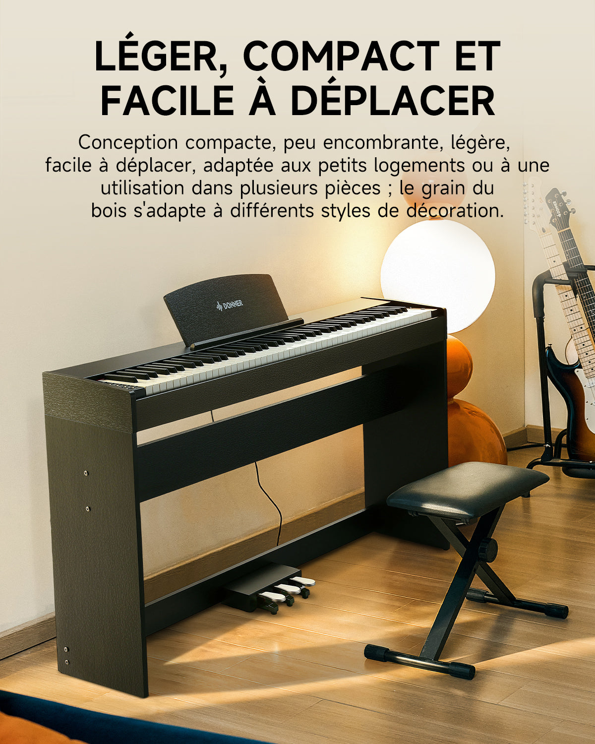 Donner DDP-50 88 touches Lestées Piano numérique