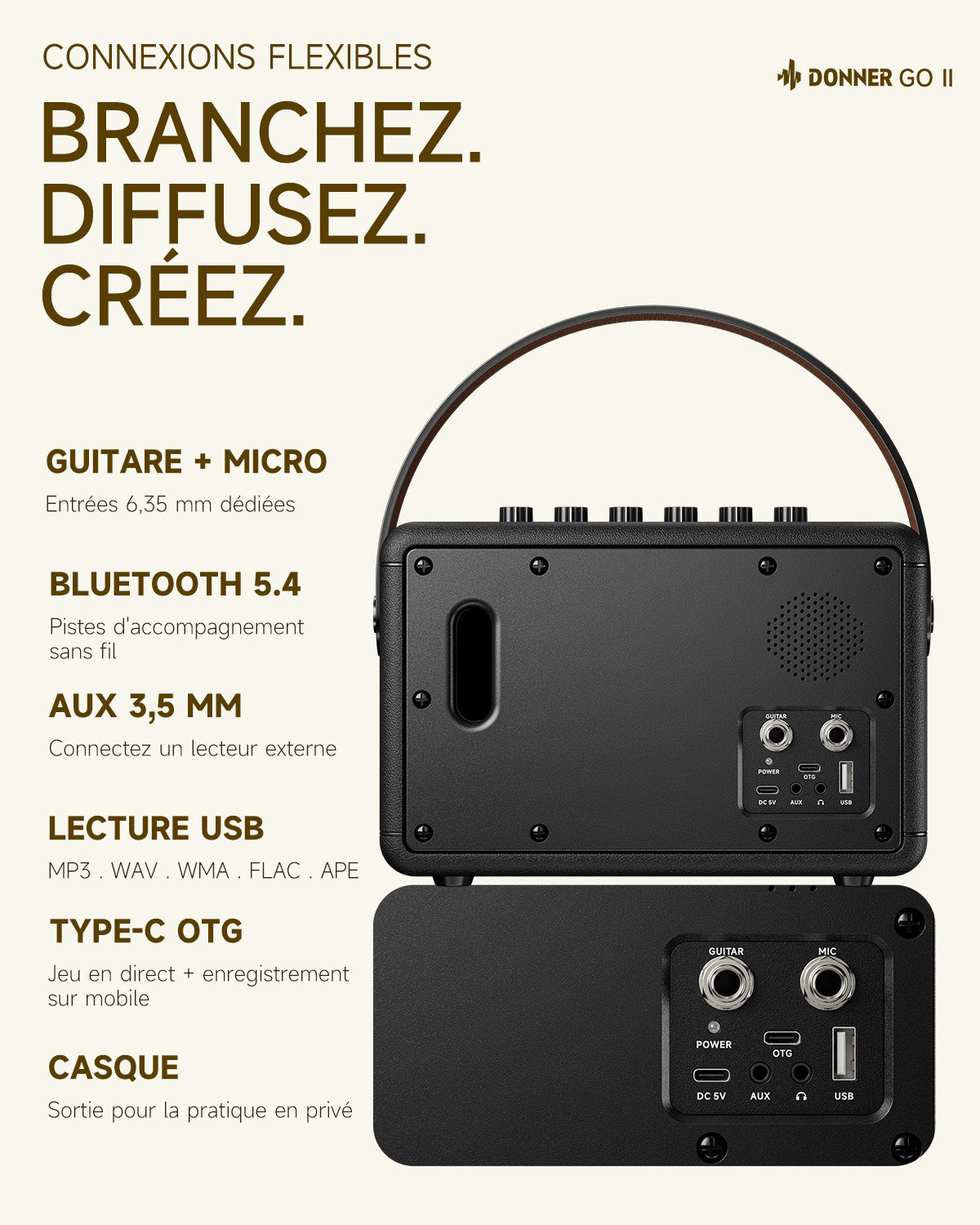 Donner Go ampli guitare-Donner Go II【Noir】##