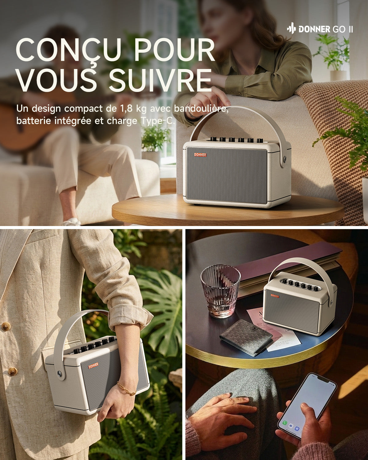 Donner Go ampli guitare-Donner Go II【Blanc】##