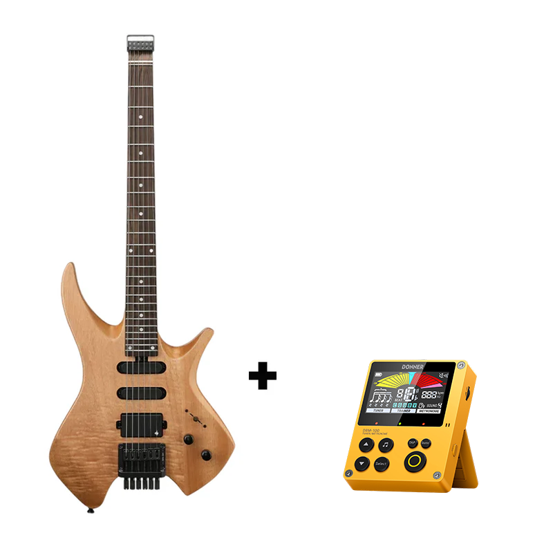 Donner NHL-500 Guitare Électrique Sans Tête-Bois naturel##