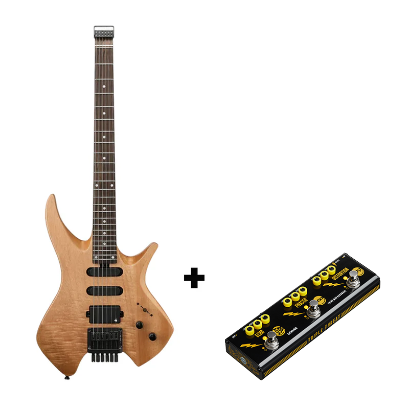 Donner NHL-500 Guitare Électrique Sans Tête-Bois naturel##