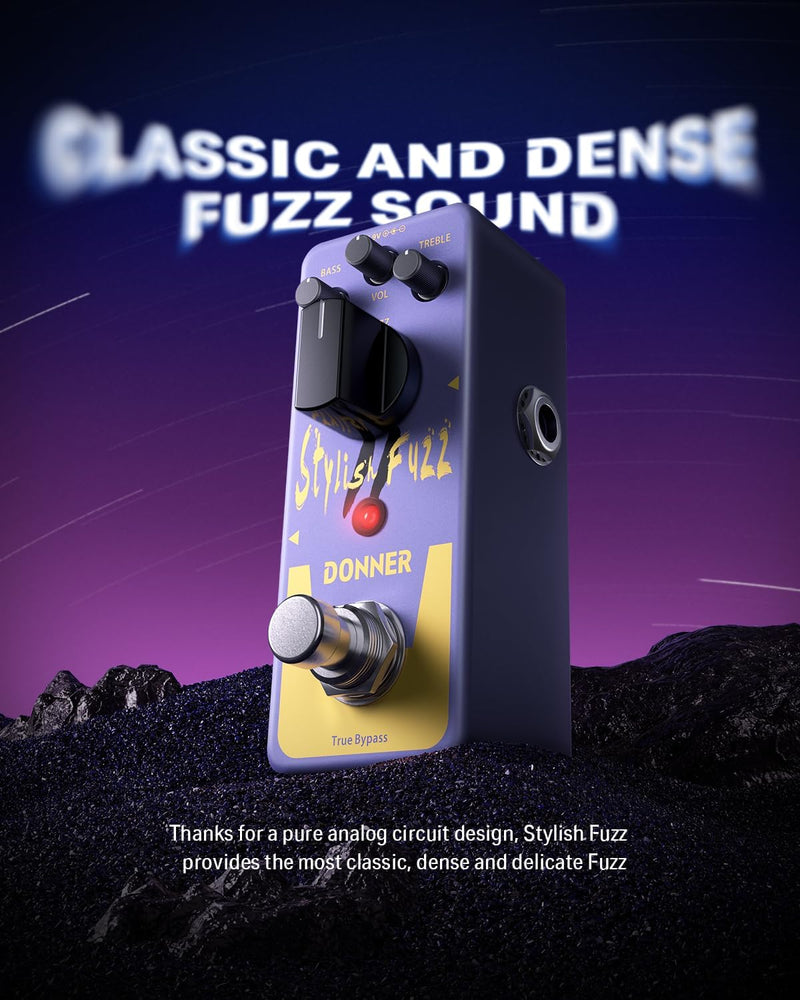 Donner Pédale Fuzz élégante pour guitare électrique True Bypass