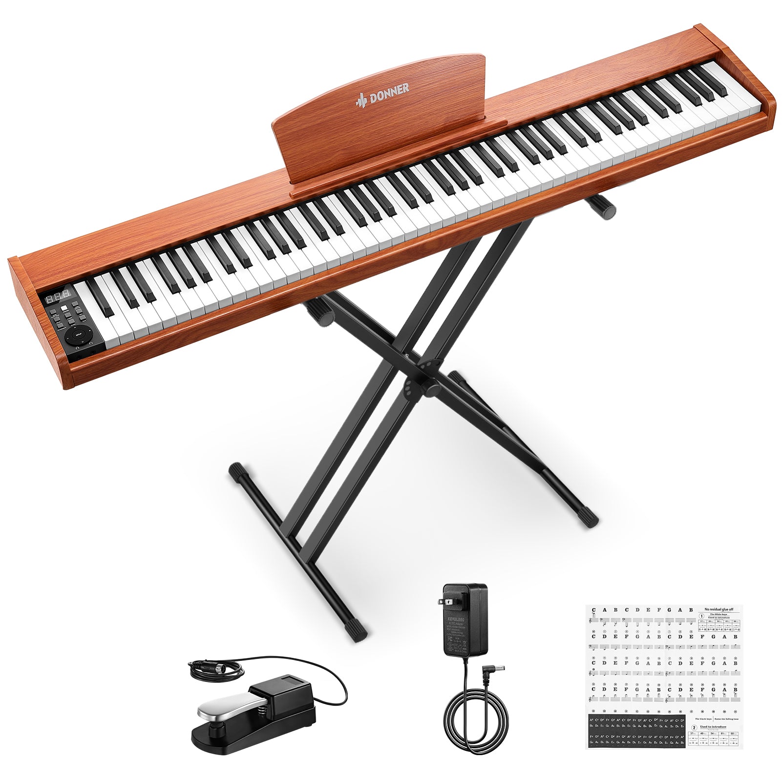 Donner DEP-1S Semi-Lesté De Style Bois Piano Numérique-couleur bois naturel【Nouvelle version】##