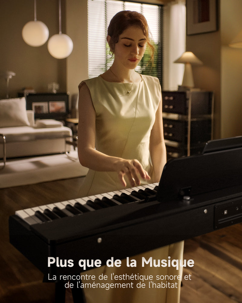 Piano numérique domestique Donner Oura S100 88 touches, grain de chêne noir