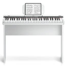 Donner Clavier électronique Piano 61 touches, indicateur lumineux Guidance Designed for Beginners, with Detachable Piano Stand, Music Stand, DK-10S Blanc