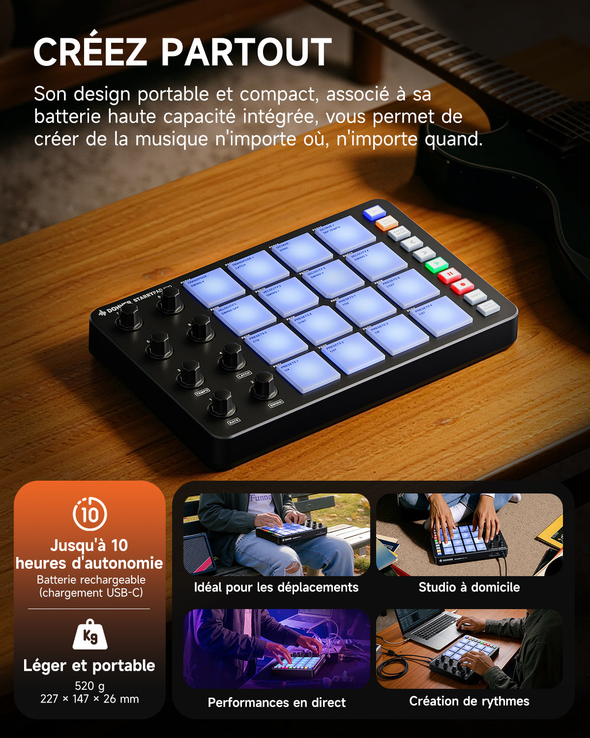 DONNER STARRYPAD PRO Contrôleur MIDI