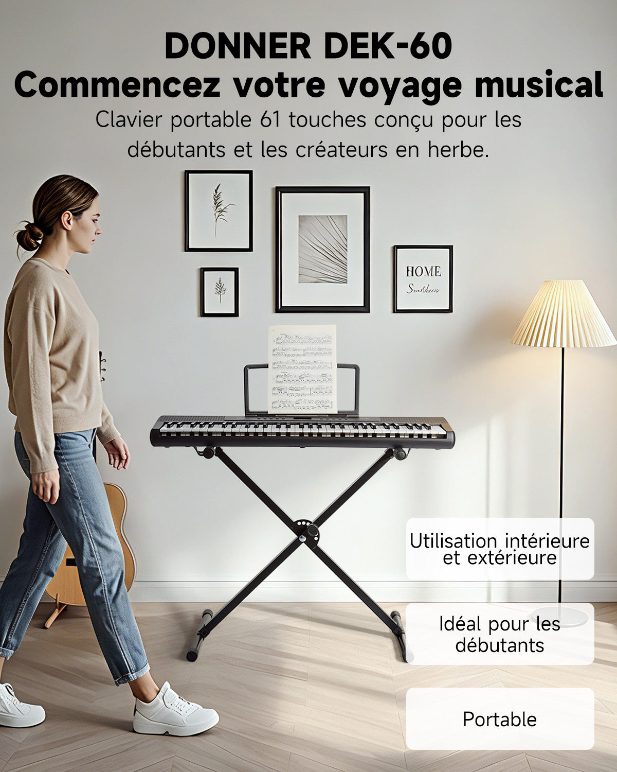 Donner DEK-60 Clavier Électronique 61 Touches