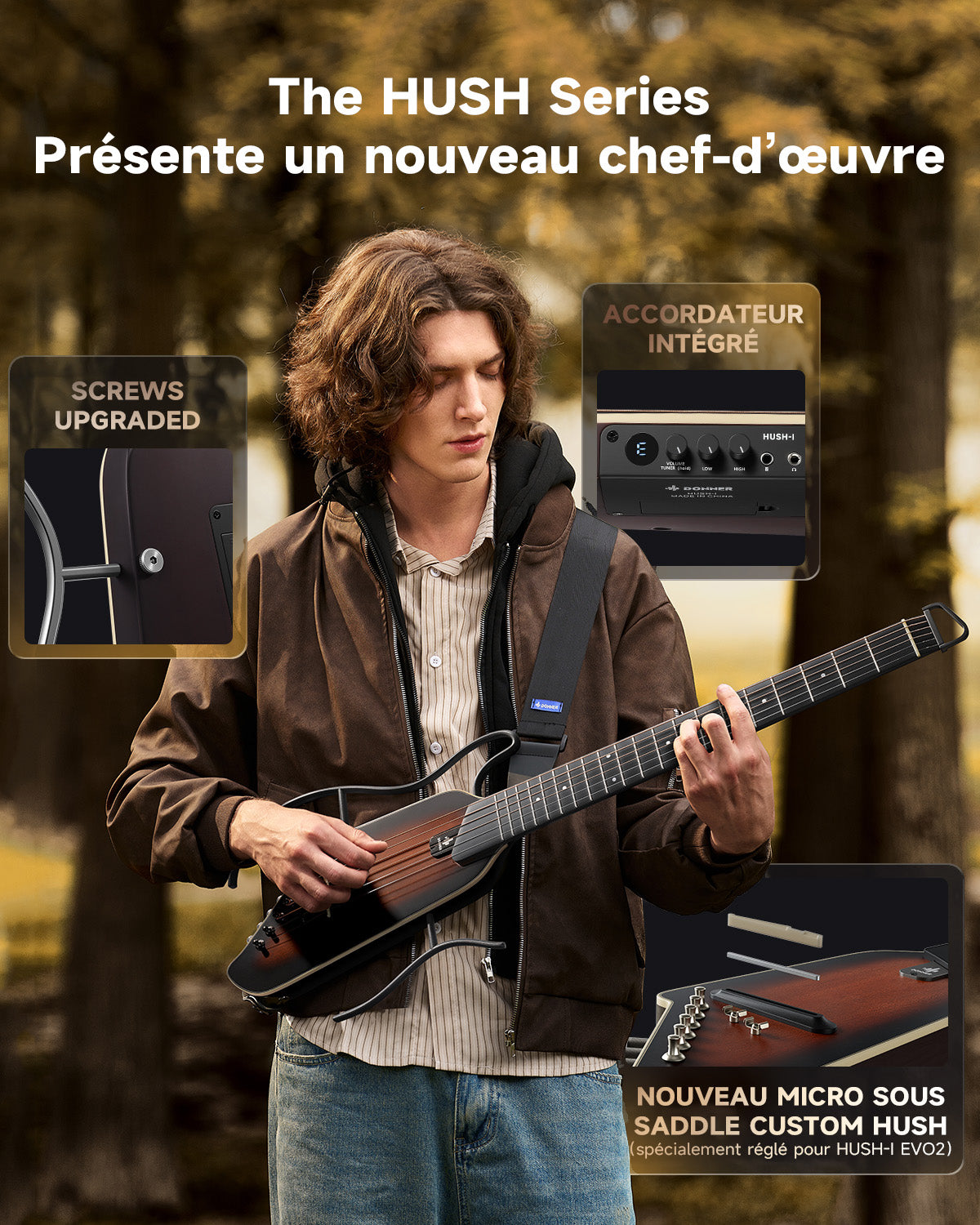 Donner HUSH™ I Guitare de Voyage Ultra-Légère