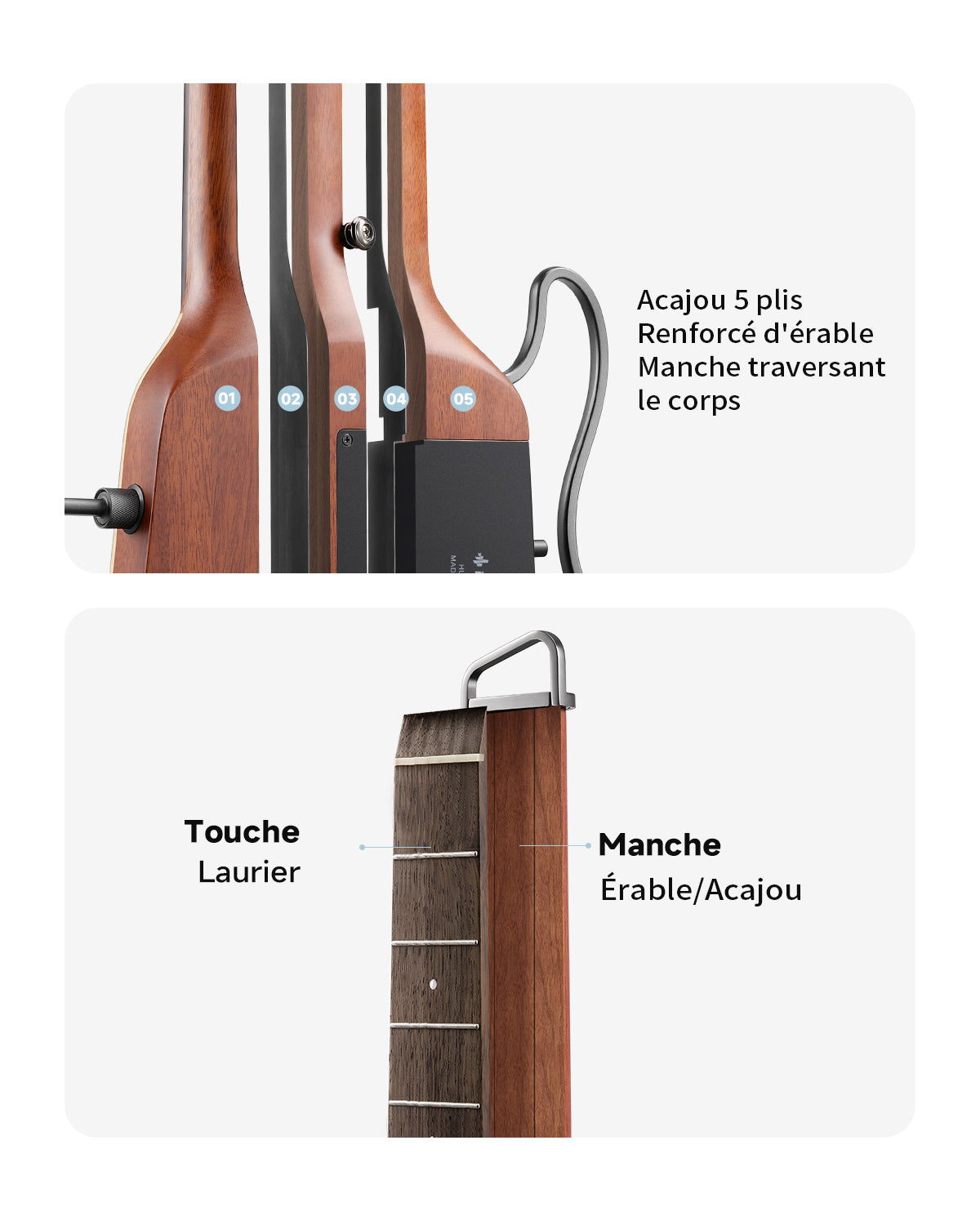 Donner HUSH™ I PRO Electro-Acoustique Guitare Voyageuse-Naturel##