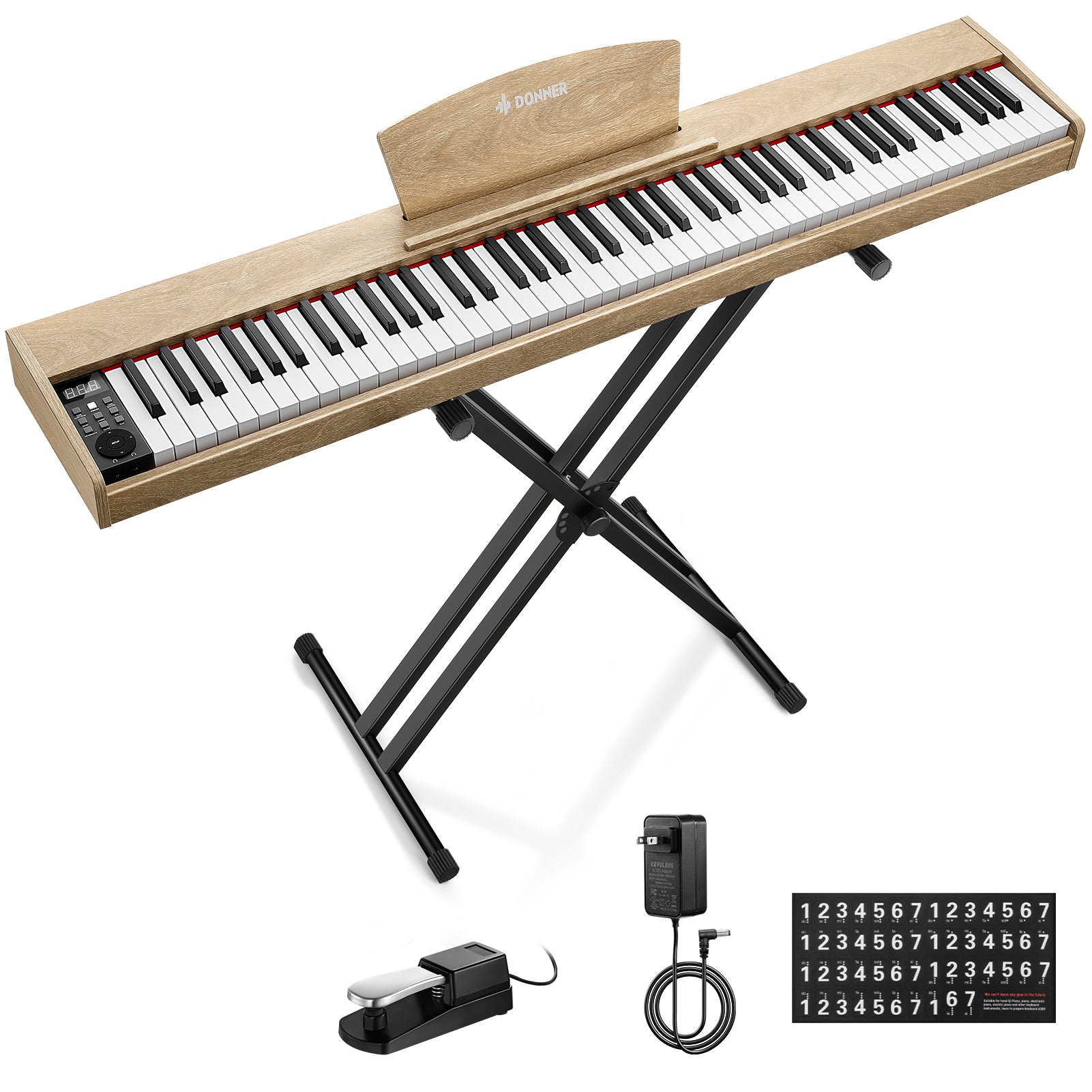 Donner DEP-1S Semi-Lesté De Style Bois Piano Numérique-couleur bois clair##