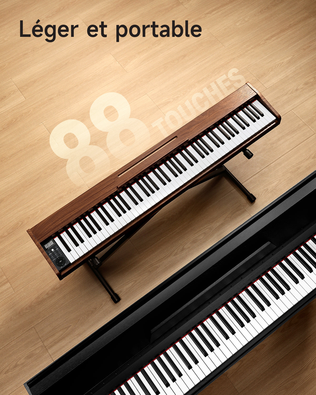 Donner DEP-1S Semi-Lesté De Style Bois Piano Numérique-brun antique##