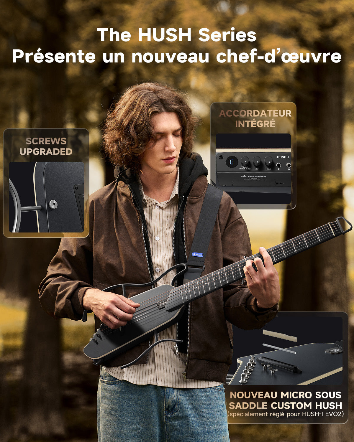 Donner HUSH™ I Guitare de Voyage Ultra-Légère