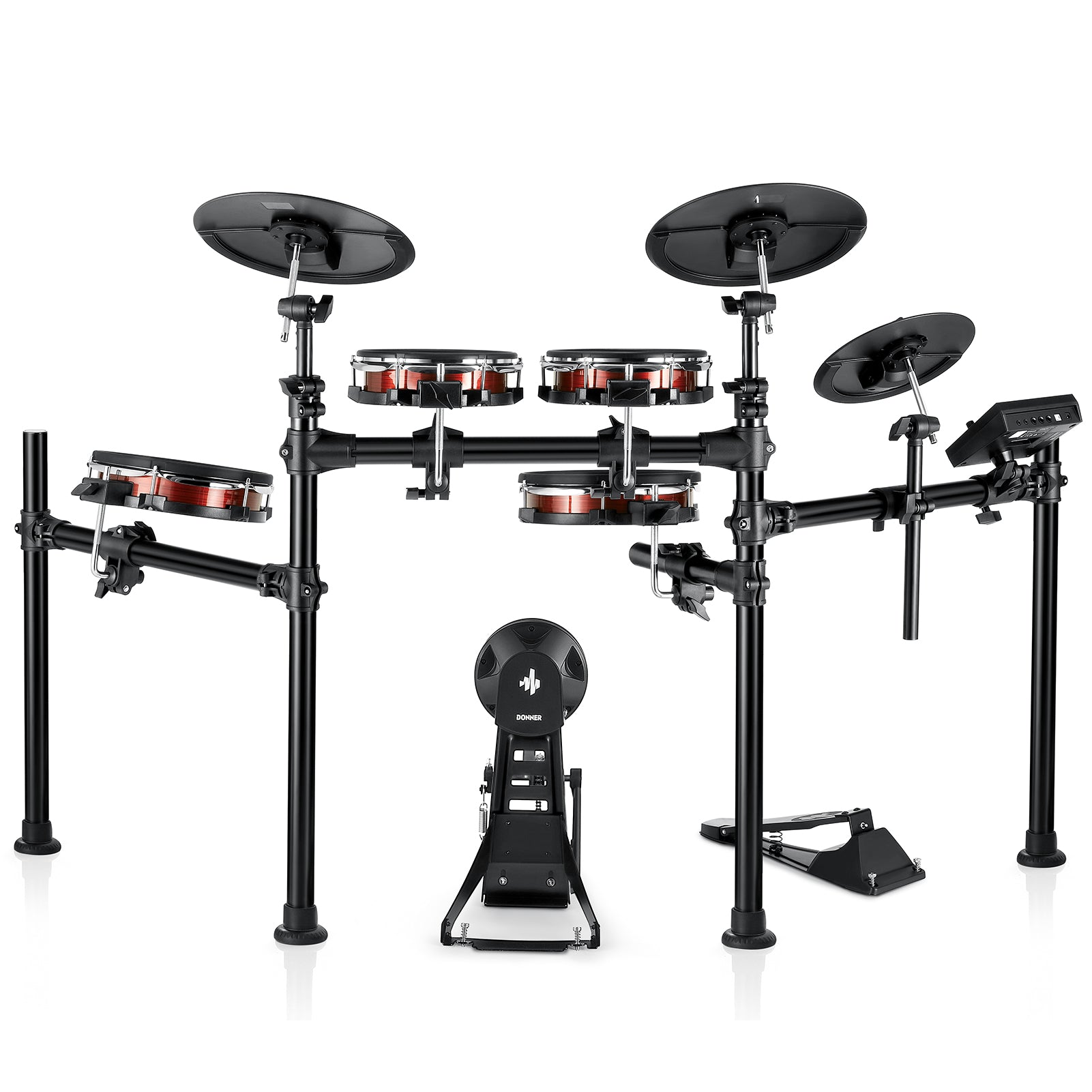 DED-200 MAX Electronic Drum Kit, Mesh Heads, 450 Sounds - Donner