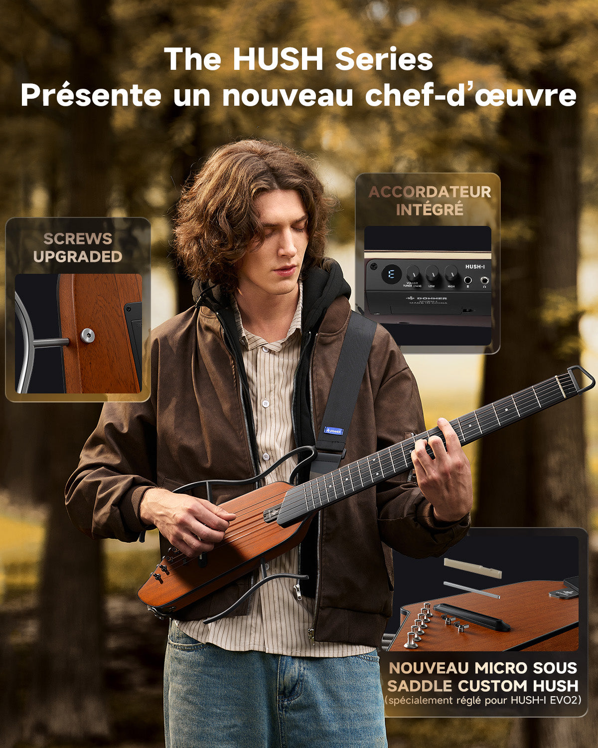 Donner HUSH™ I Guitare de Voyage Ultra-Légère