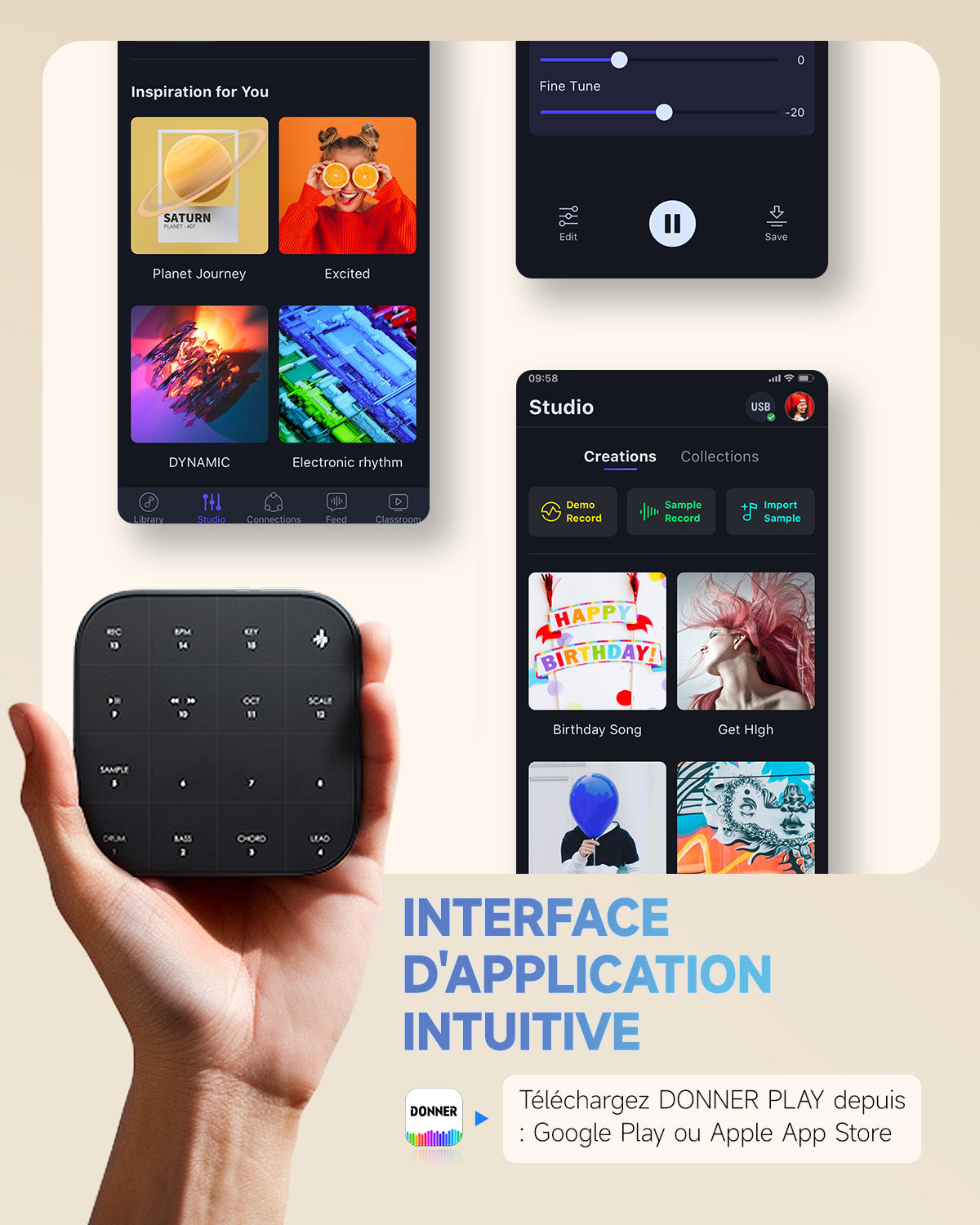 DONNER MEDO Instrument de musique portable multi-fonctions