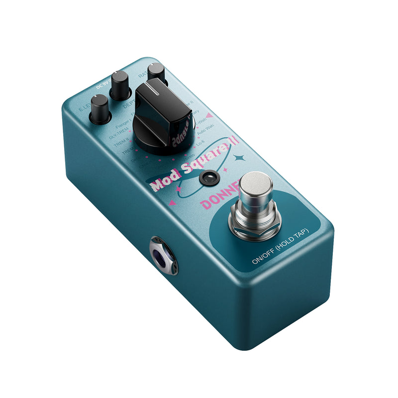 Donner Pédale de modulation – Mod Square Ⅱ pour pédales de guitare électrique, 16 effets Chorus Phaser Tremolo Flanger Rotary Vibrato Wah Lo-fi Detune 16 modes de modulation, True Bypass