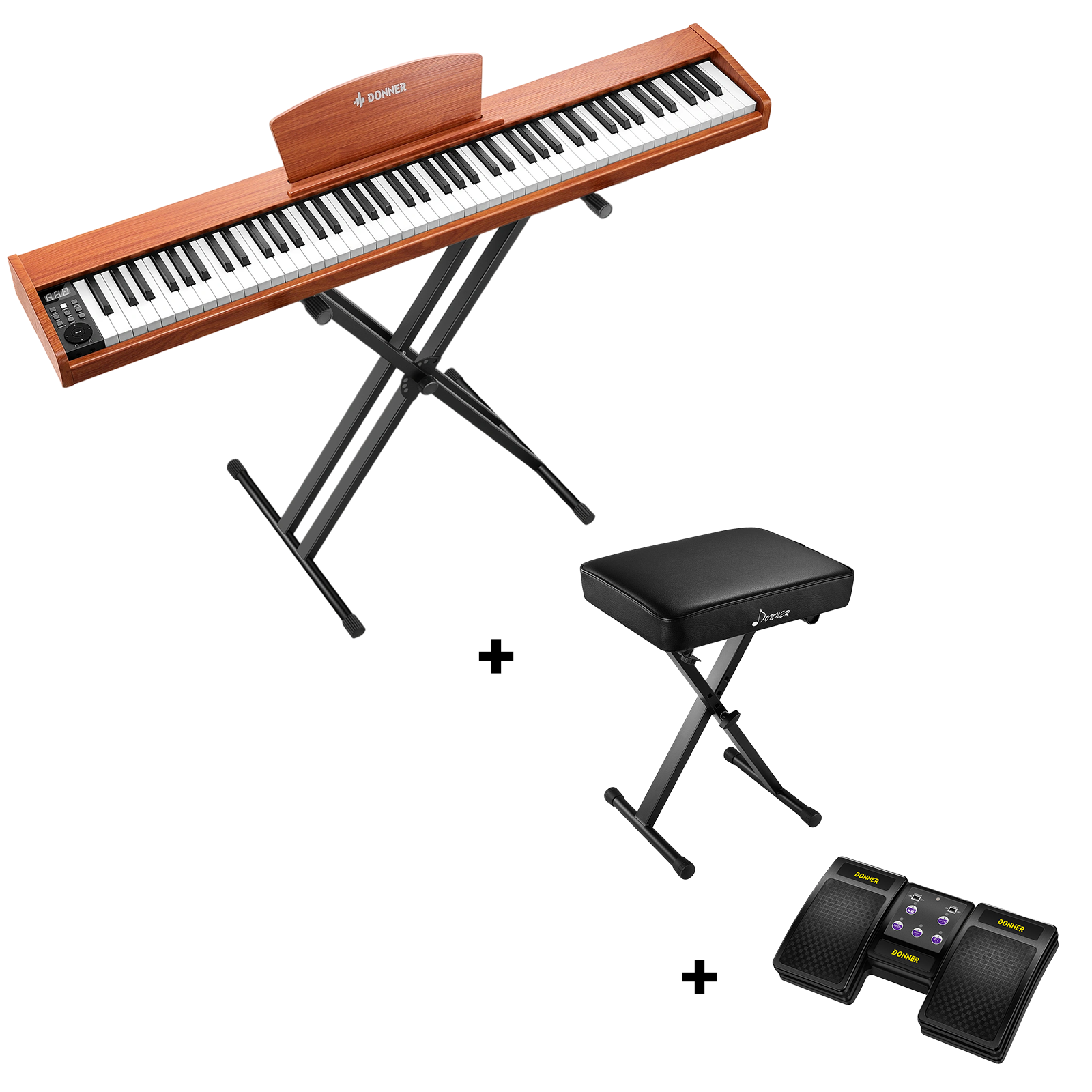 Donner DEP-1S Semi-Lesté De Style Bois Piano Numérique-couleur bois naturel【Nouvelle version】##