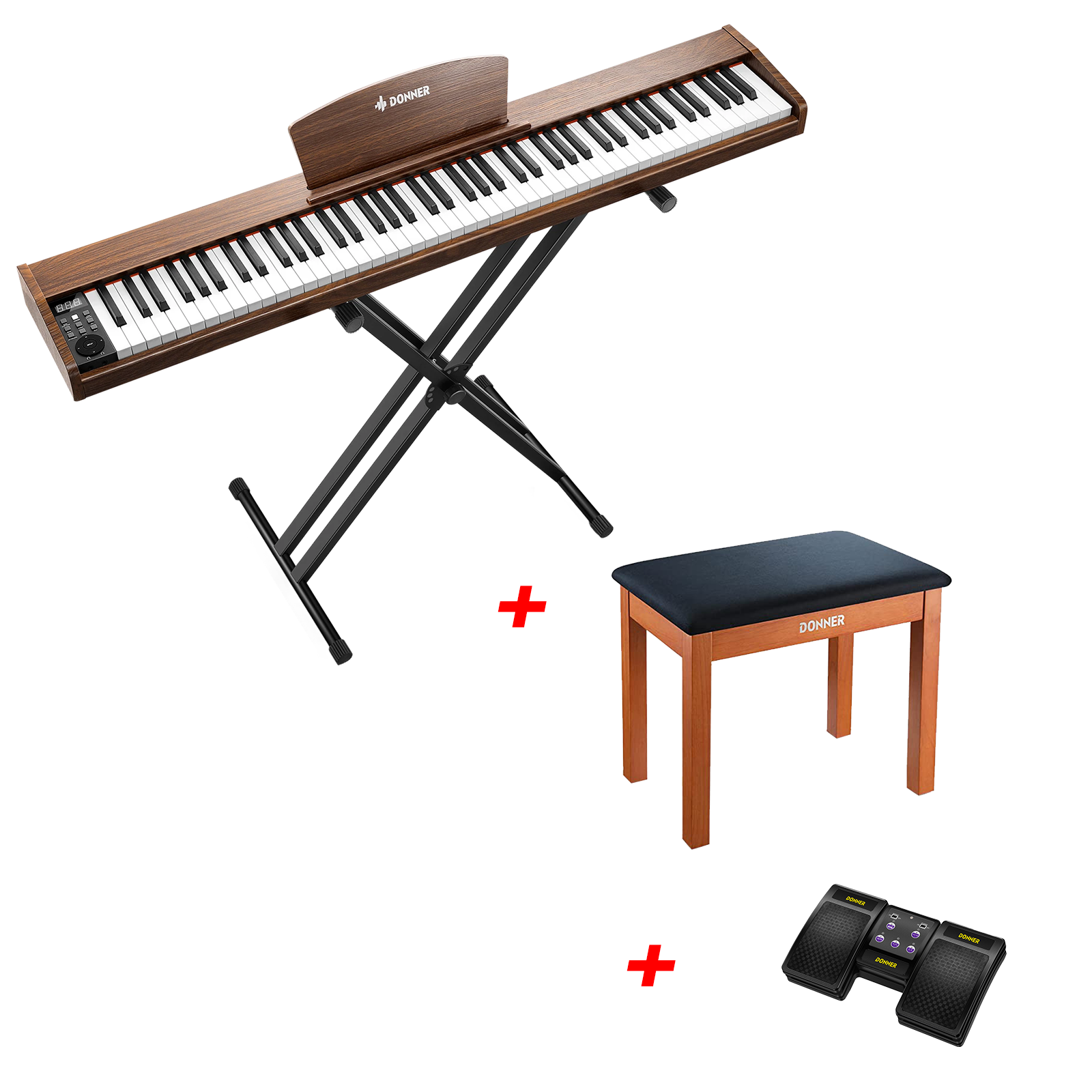 Donner DEP-1S Semi-Lesté De Style Bois Piano Numérique-brun antique##