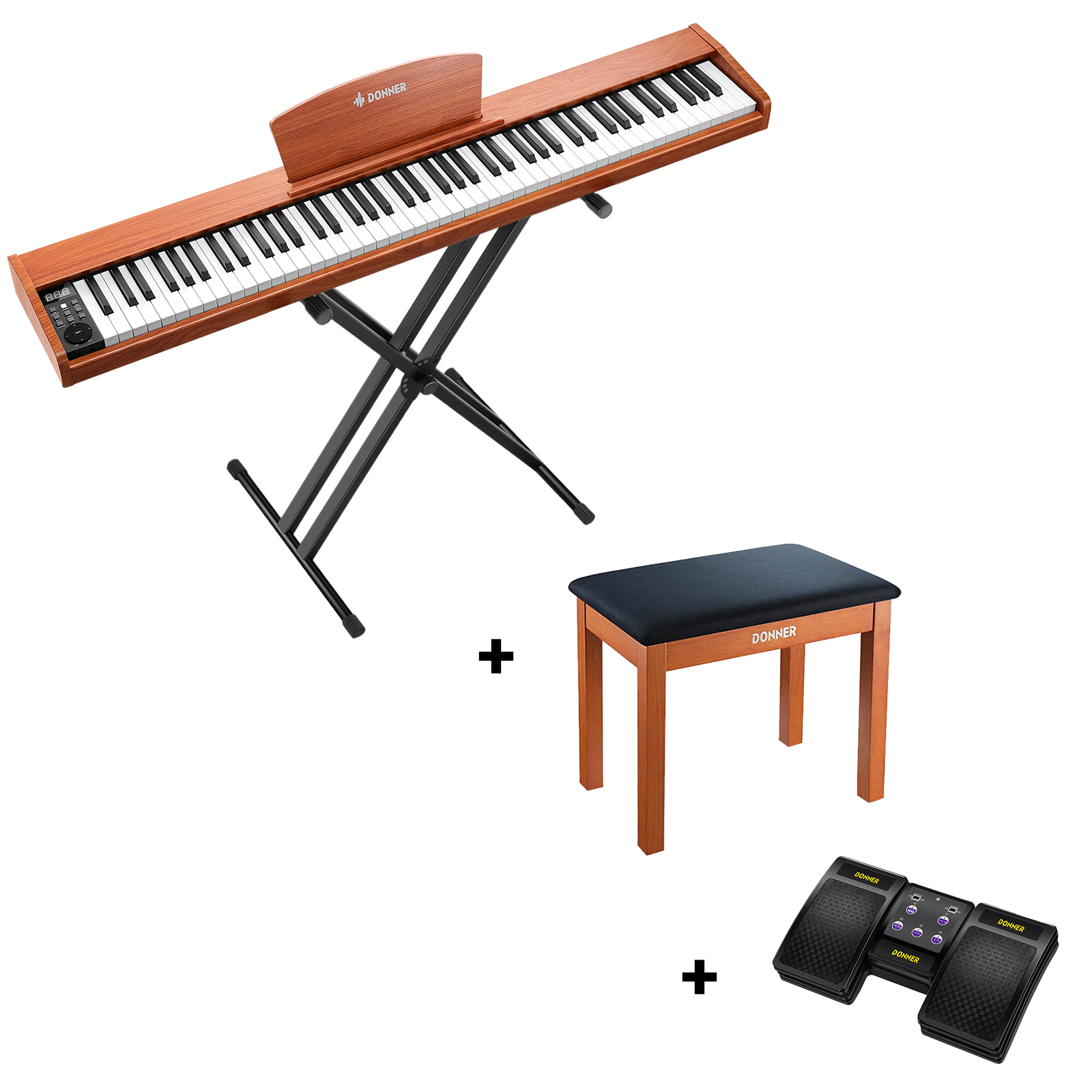 Donner DEP-1S Semi-Lesté De Style Bois Piano Numérique-couleur bois naturel【Nouvelle version】##