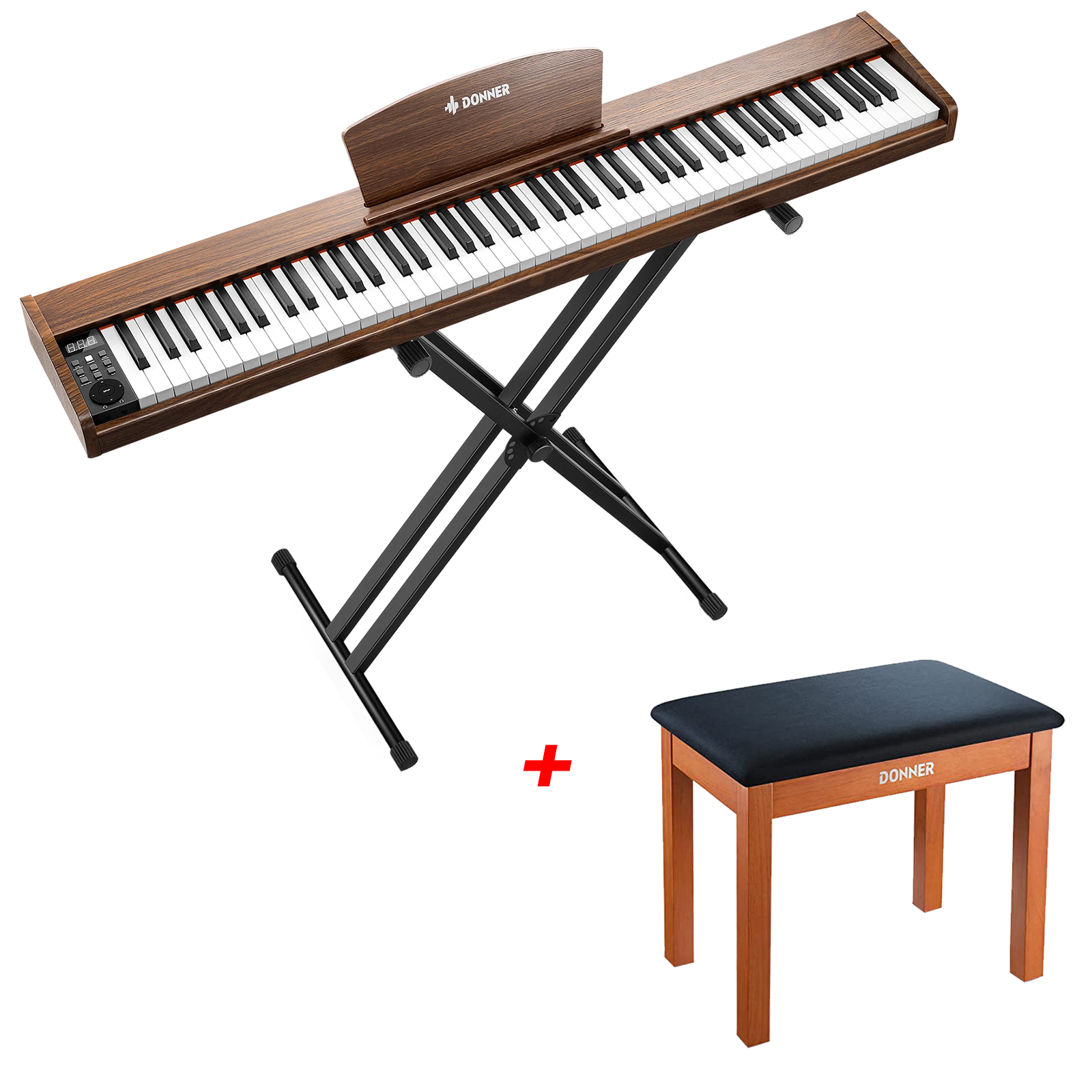 Donner DEP-1S Semi-Lesté De Style Bois Piano Numérique-brun antique##
