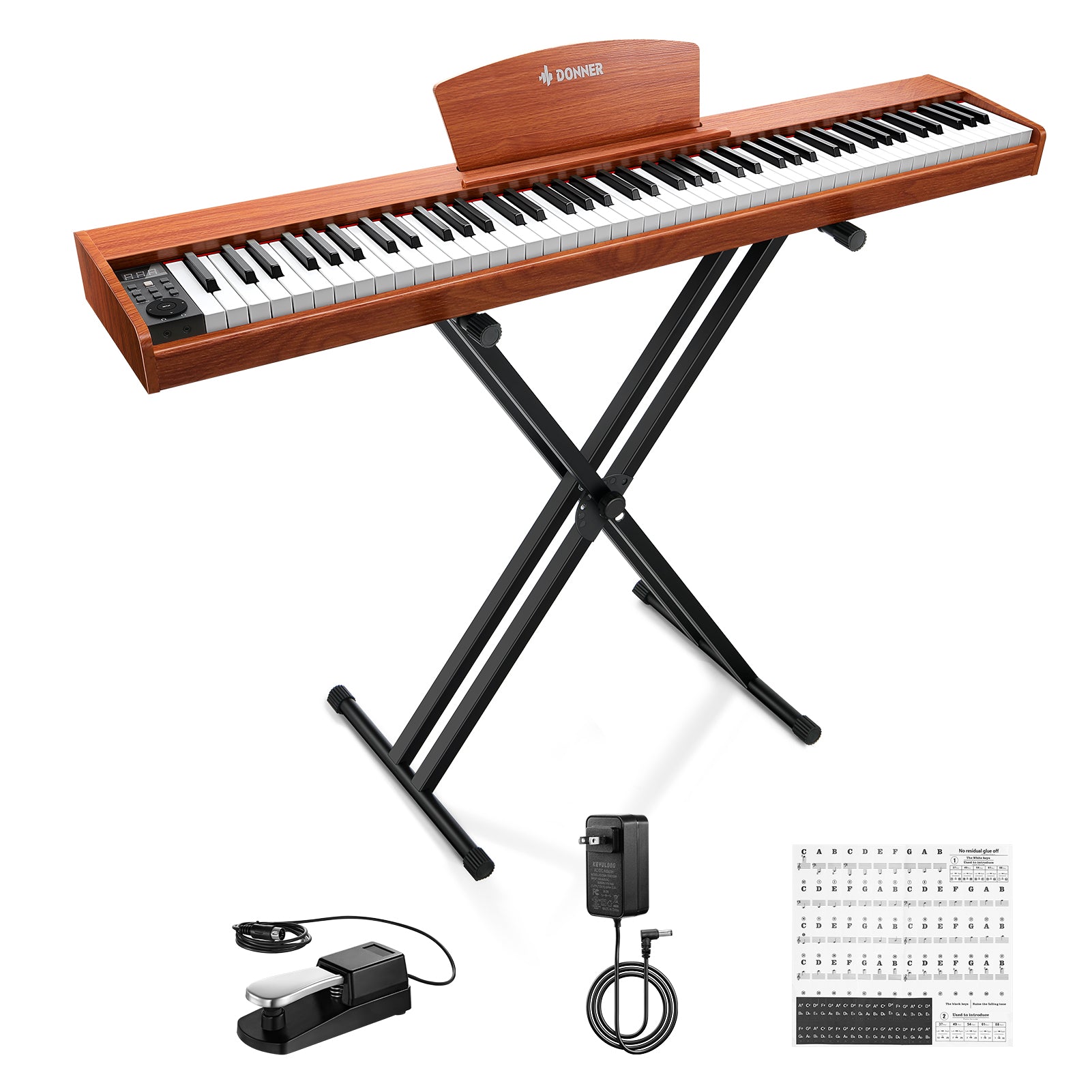 Donner DEP-1S Semi-Lesté De Style Bois Piano Numérique-couleur bois naturel【Nouvelle version】##