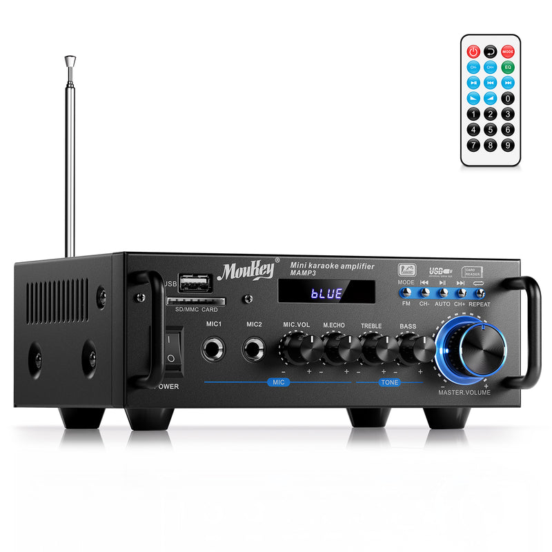 Moukey MAMP3 Audio Amplifier 2.0 Channels Bluetooth 5.0 Stereo Amplifier 100W