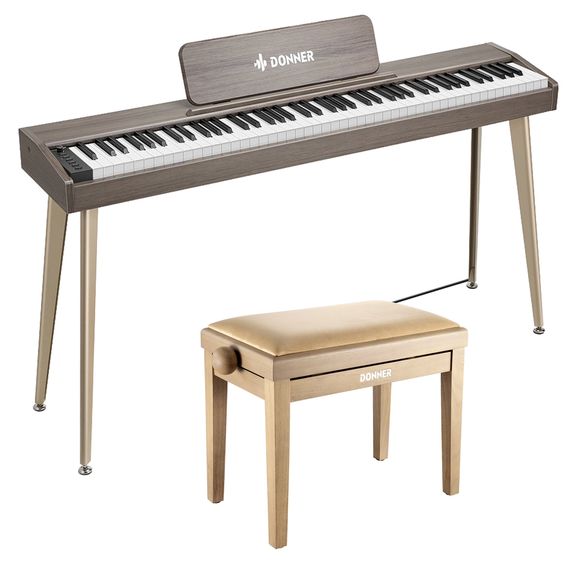Donner DDP-60 Semi-lesté Piano Numérique-Gris-brun##