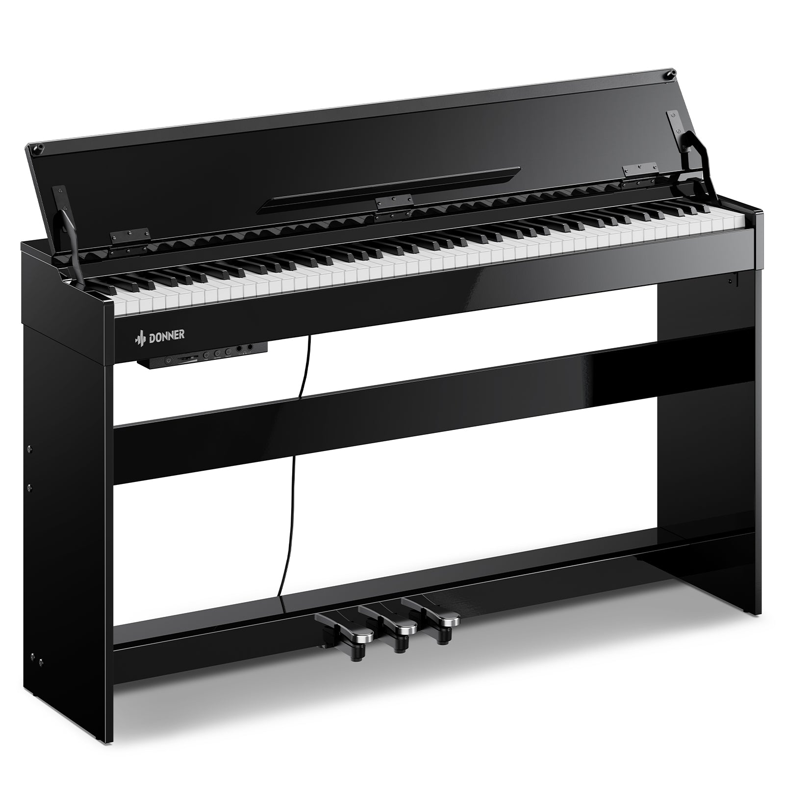 Donner DDP-75 Piano Numérique Droit Noir Laqué, 88 Touches à Action de Marteau