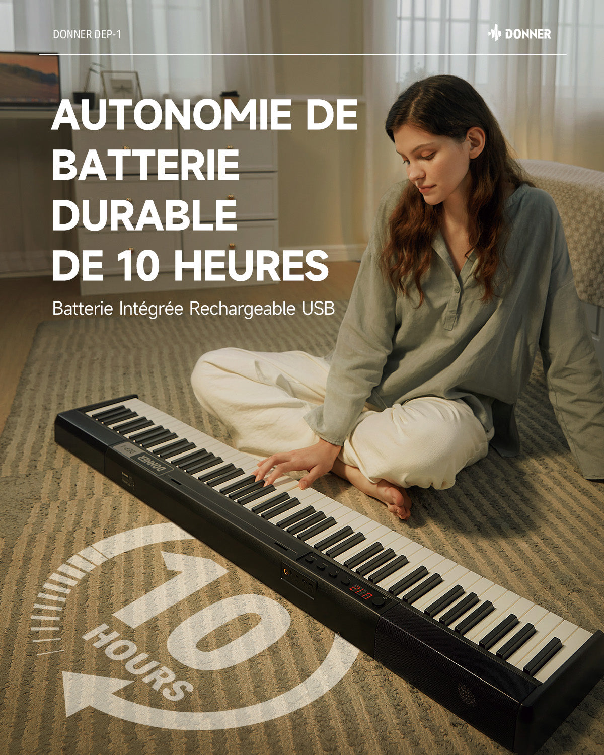 DEP-1 88-Key Portable Electronic Piano for Beginner -Donner