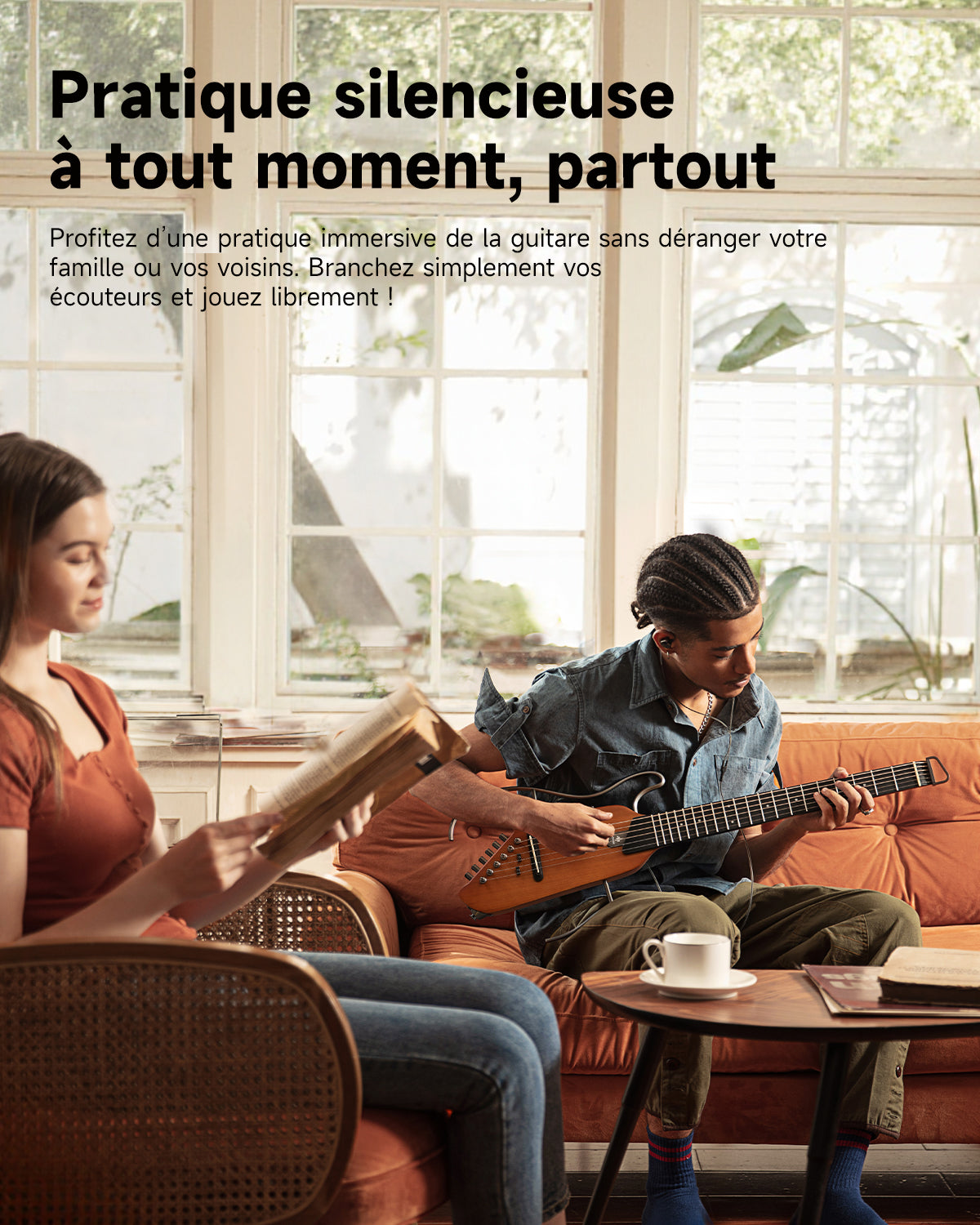 Donner HUSH™ I Guitare de Voyage Ultra-Légère-Acajou##