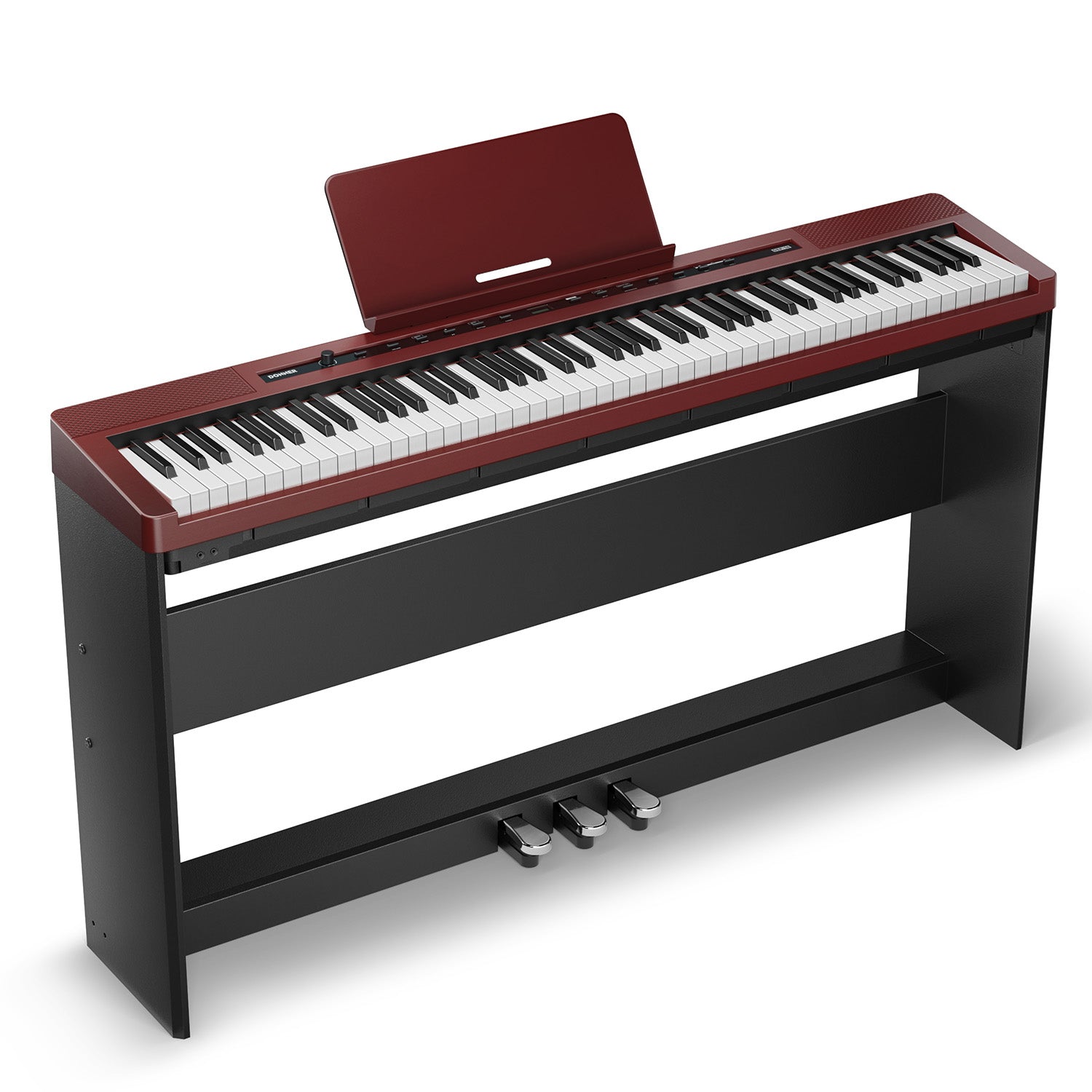 Donner DEP-16S Piano numérique Avec Support en Bois (Rouge)