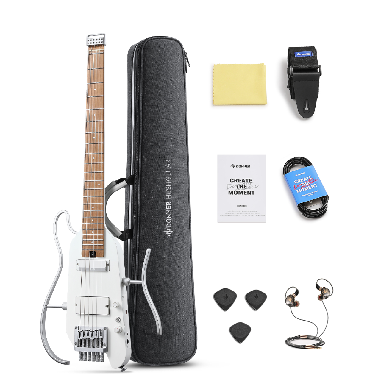 Donner HUSH X™ PRO Guitare Électrique-Blanc##