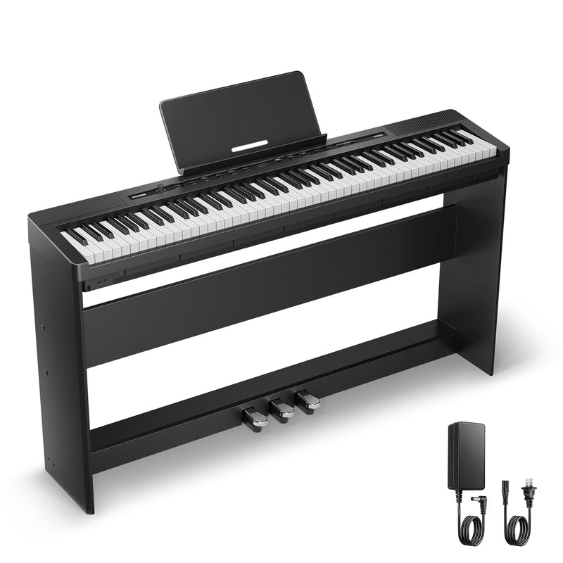 Piano numérique électrique noir Donner DEP-16S 88 touches en acier lesté avec support