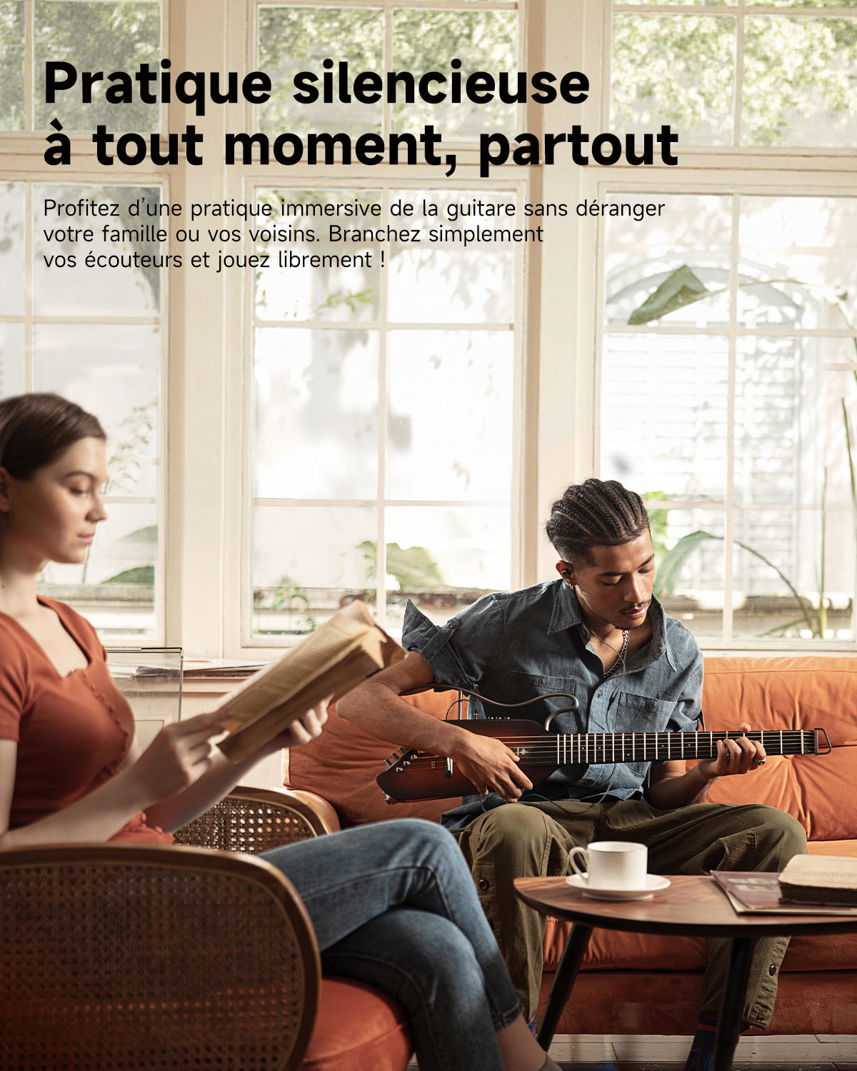 Donner HUSH™ I Guitare de Voyage Ultra-Légère-Sunburst##