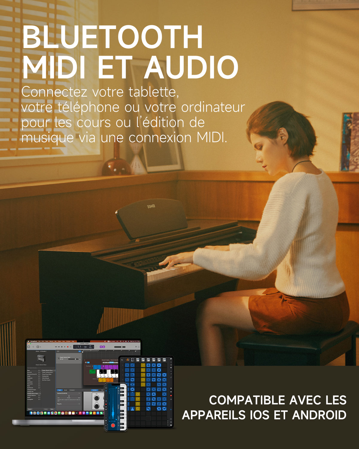 Donner DDP-300 Piano numérique à clavier lesté (version améliorée)