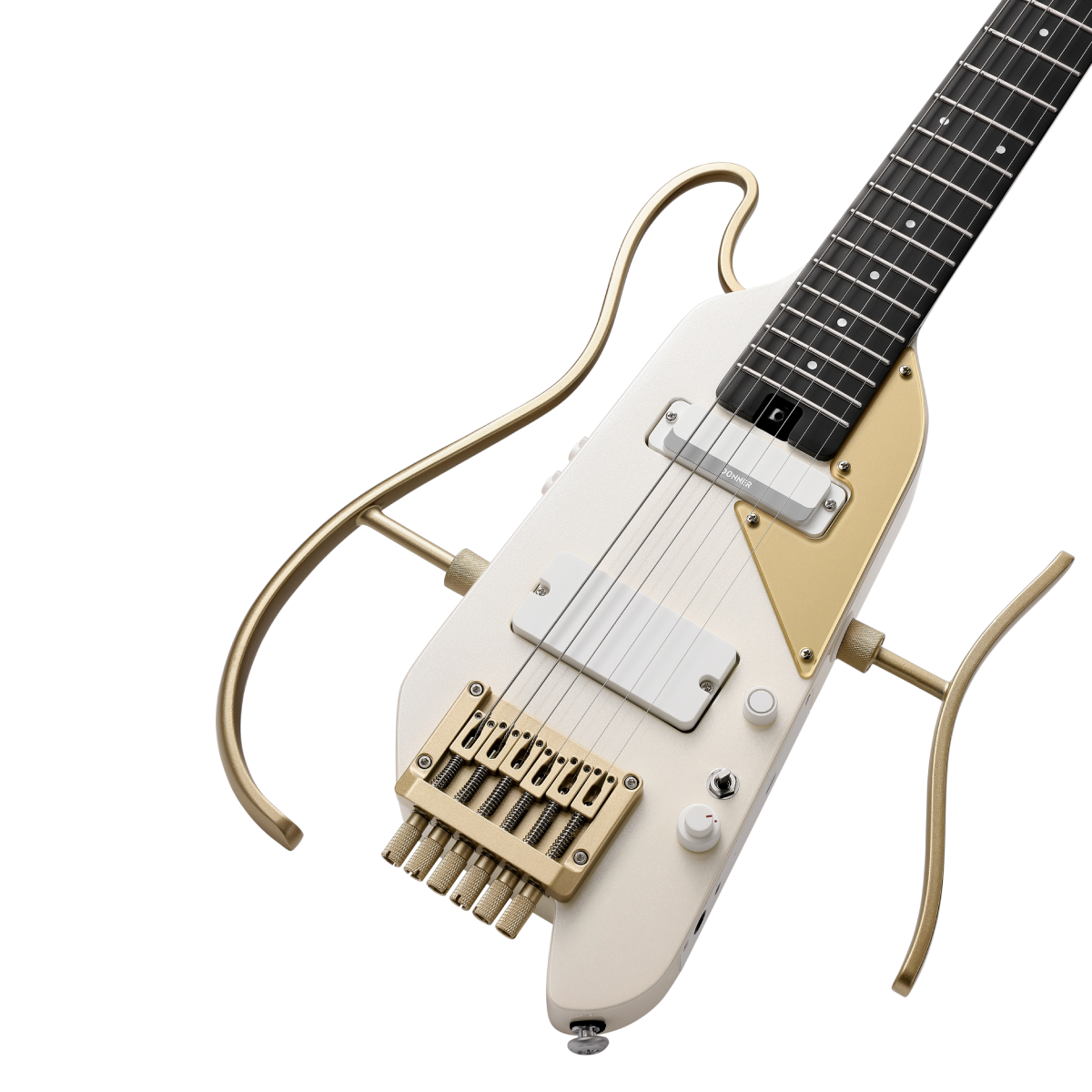 Donner HUSH X™ PRO Guitare Électrique-Blanc-Or##