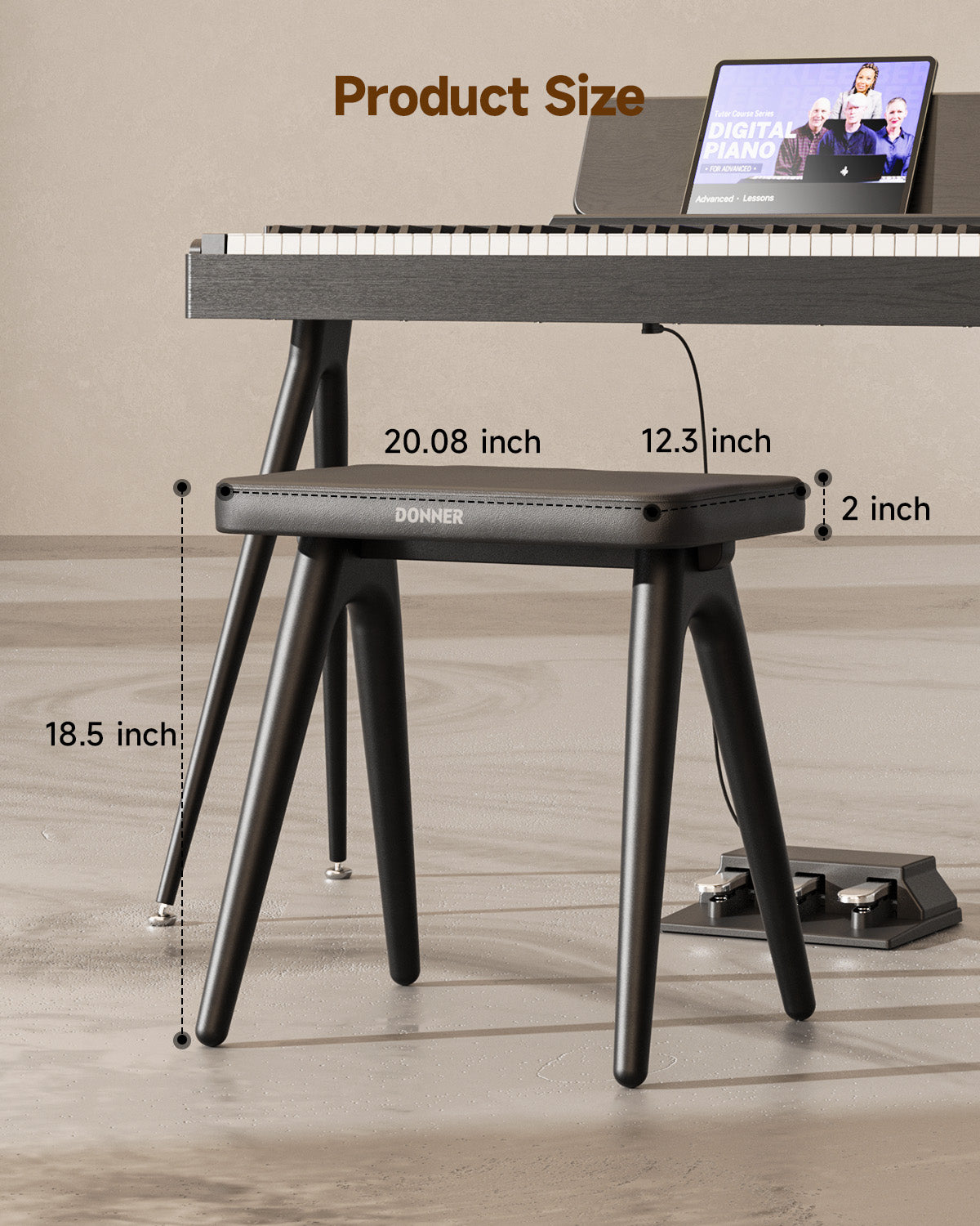 Donner DKB-100 Banc De Piano En Bois Massif