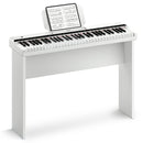 Donner Clavier électronique Piano 61 touches, indicateur lumineux Guidance Designed for Beginners, with Detachable Piano Stand, Music Stand, DK-10S Blanc