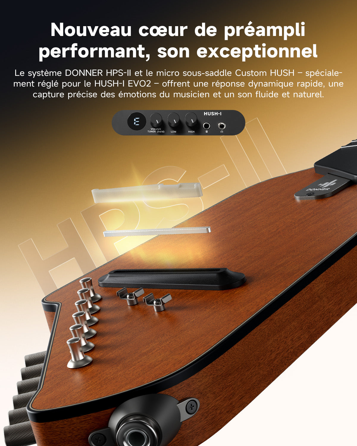 Donner HUSH™ I Guitare de Voyage Ultra-Légère