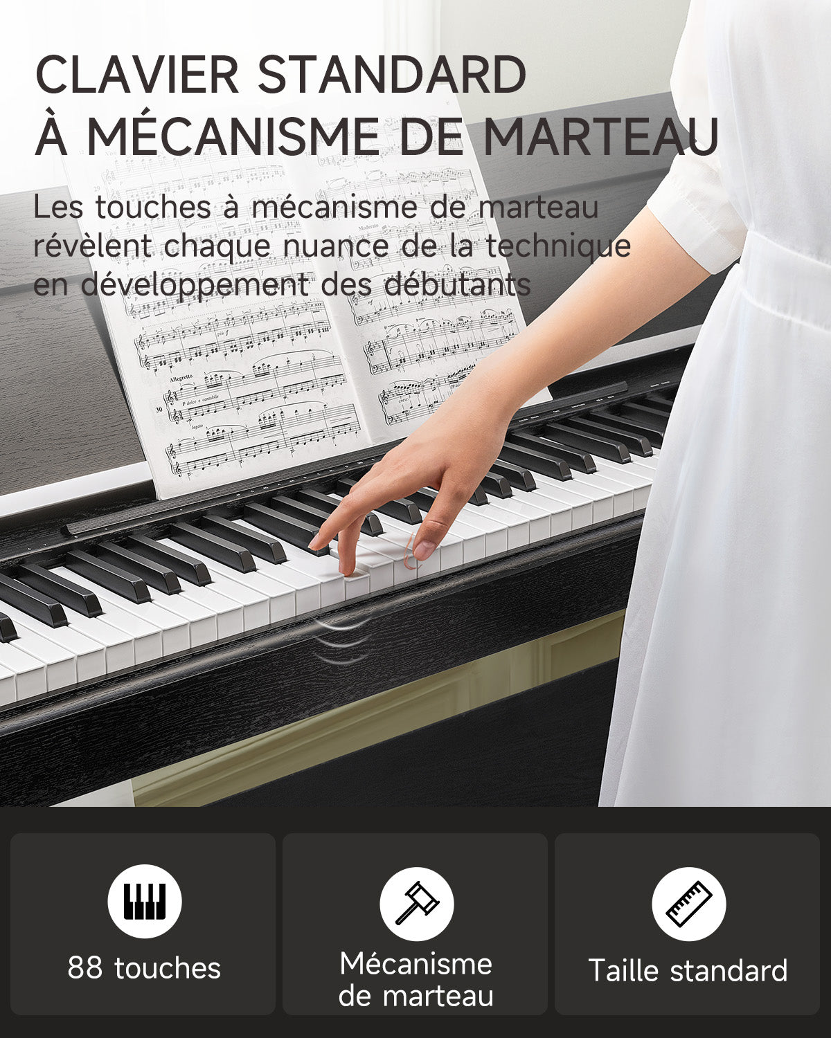 Donner DDP-90 PRO Entièrement Lesté Domestique Piano Numérique