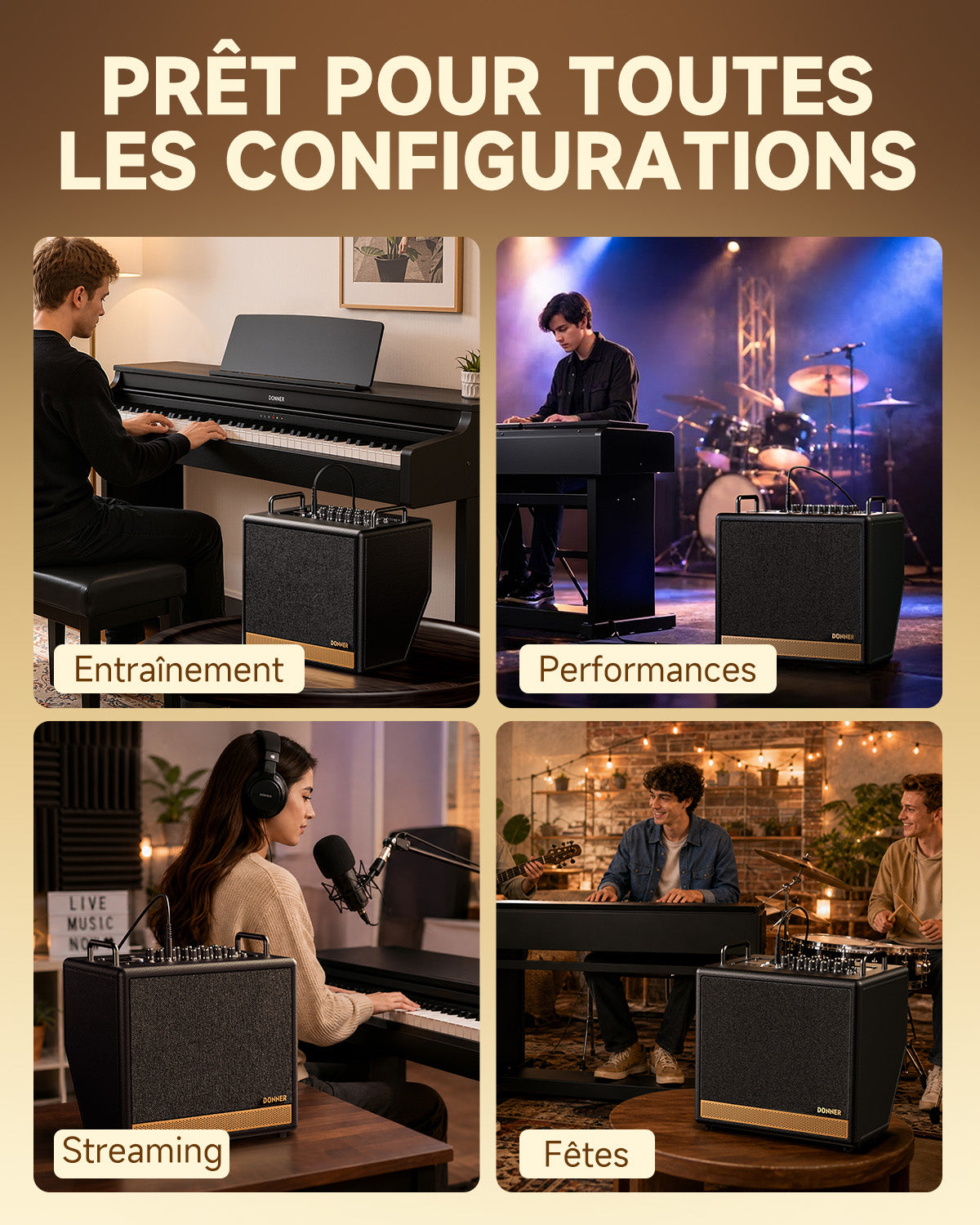 DONNER DKA-50 50W Amplificateur de clavier