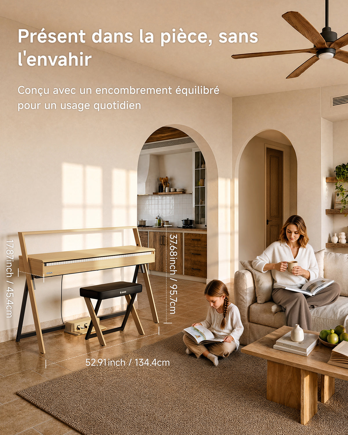 Donner OURA™ R300 Professionnel Piano Numérique-Bois clair##
